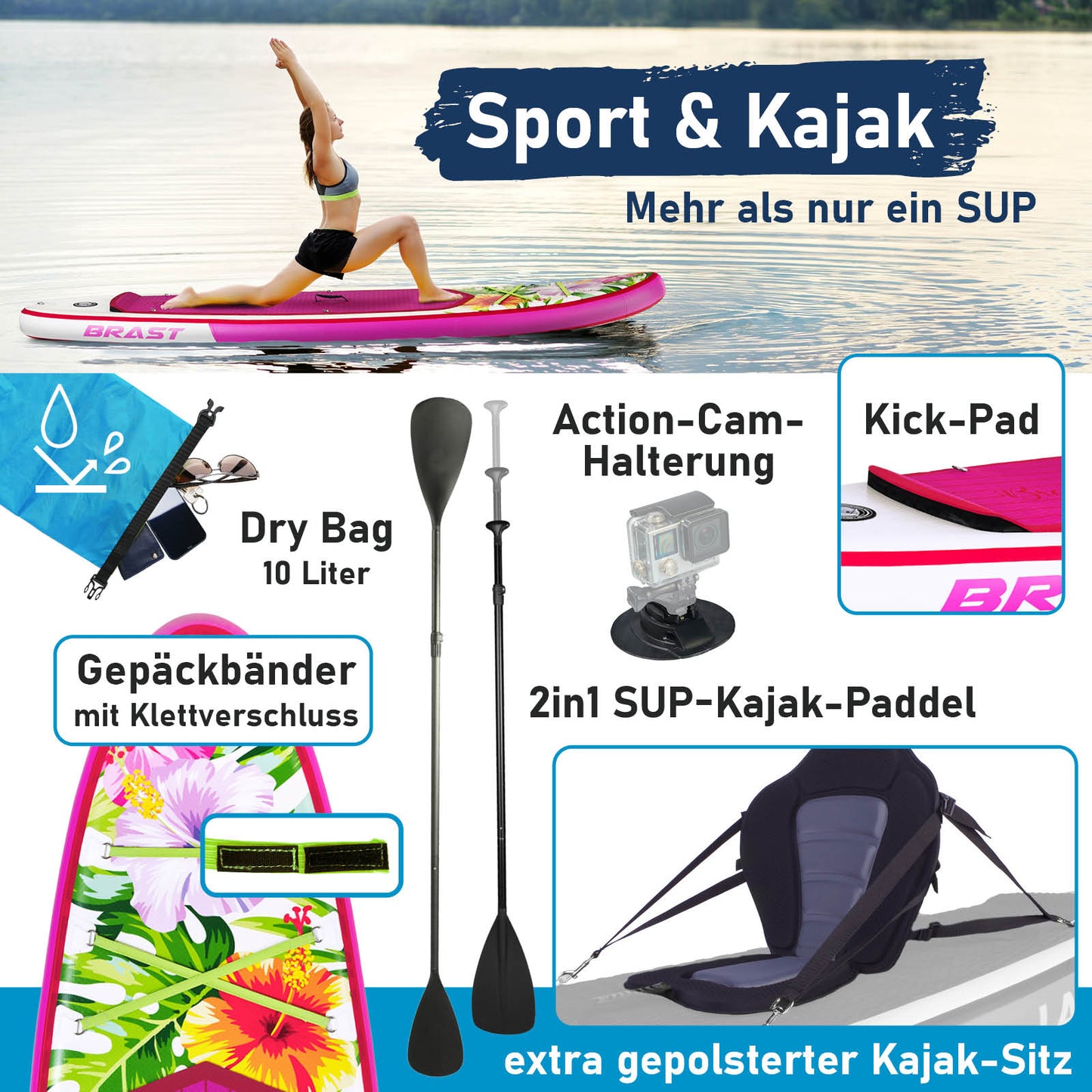 Aufblasbares SUP Board Set mit Sitz EDEN 300