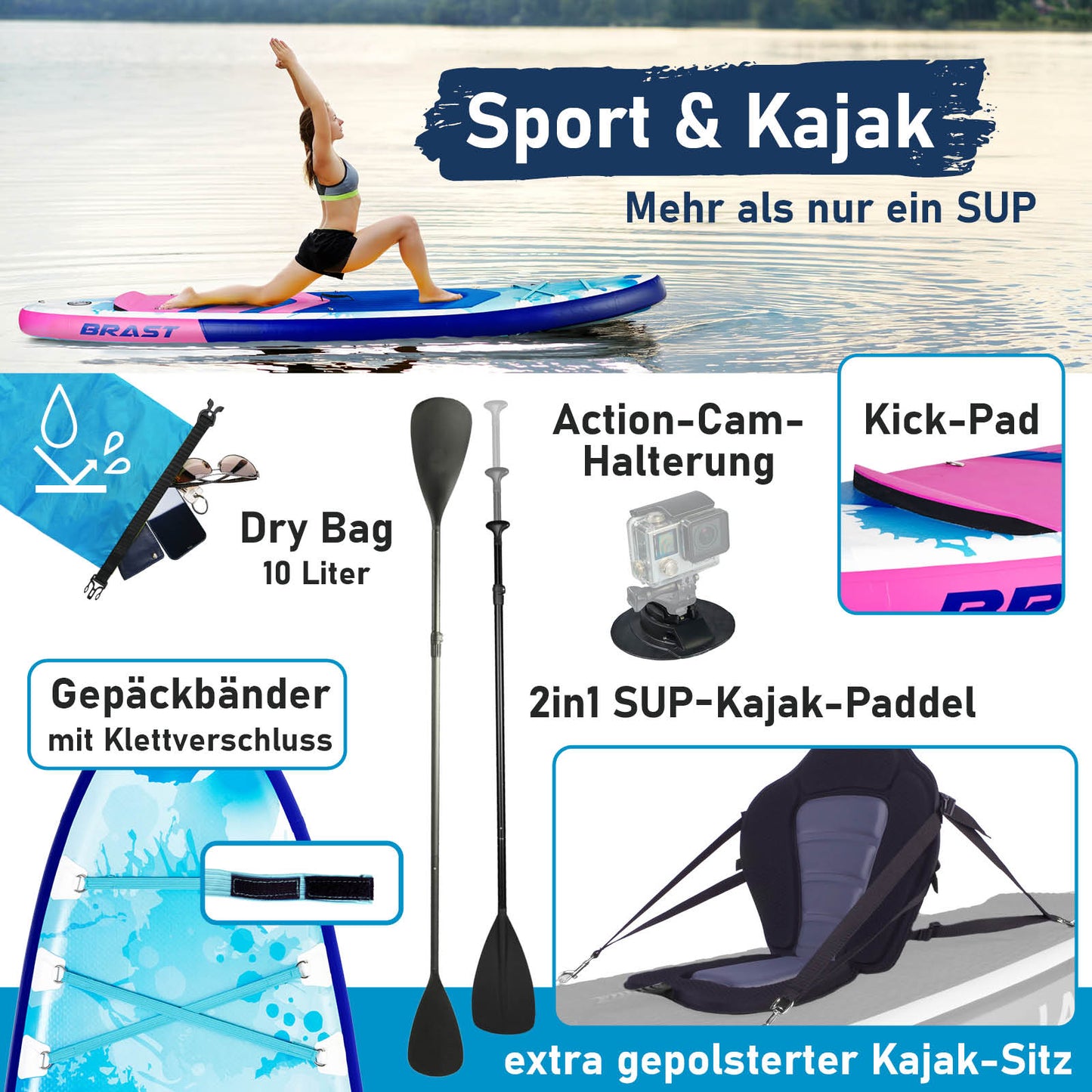 Aufblasbares SUP Board Set mit Sitz WATER 300