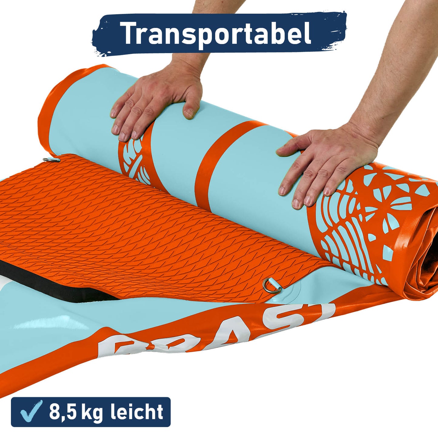Aufblasbares SUP Board Set mit Sitz SHARK 320 light blue/orange