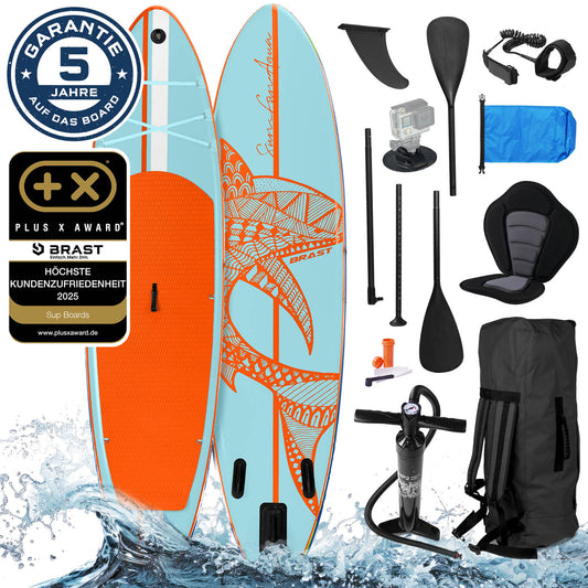 Aufblasbares SUP Board Set mit Sitz SHARK 320 light blue/orange