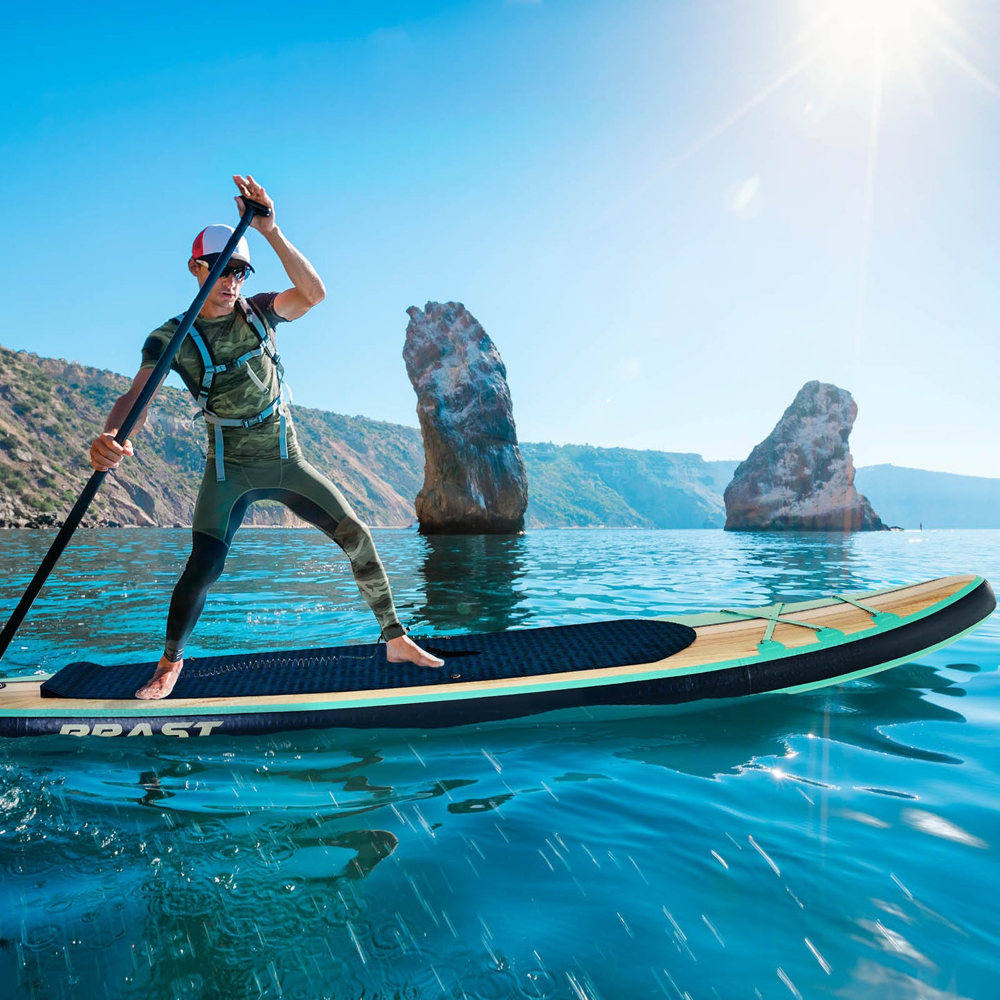 Aufblasbares SUP Board Set mit Sitz SHARK 320 nature