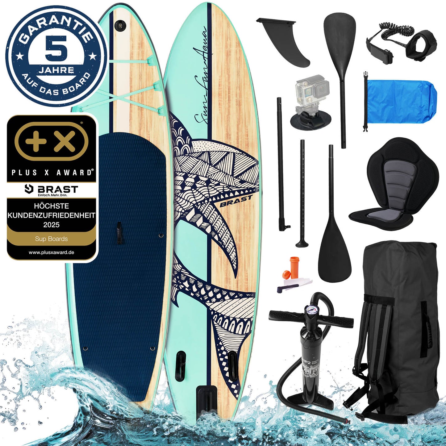 Aufblasbares SUP Board Set mit Sitz SHARK 320 nature