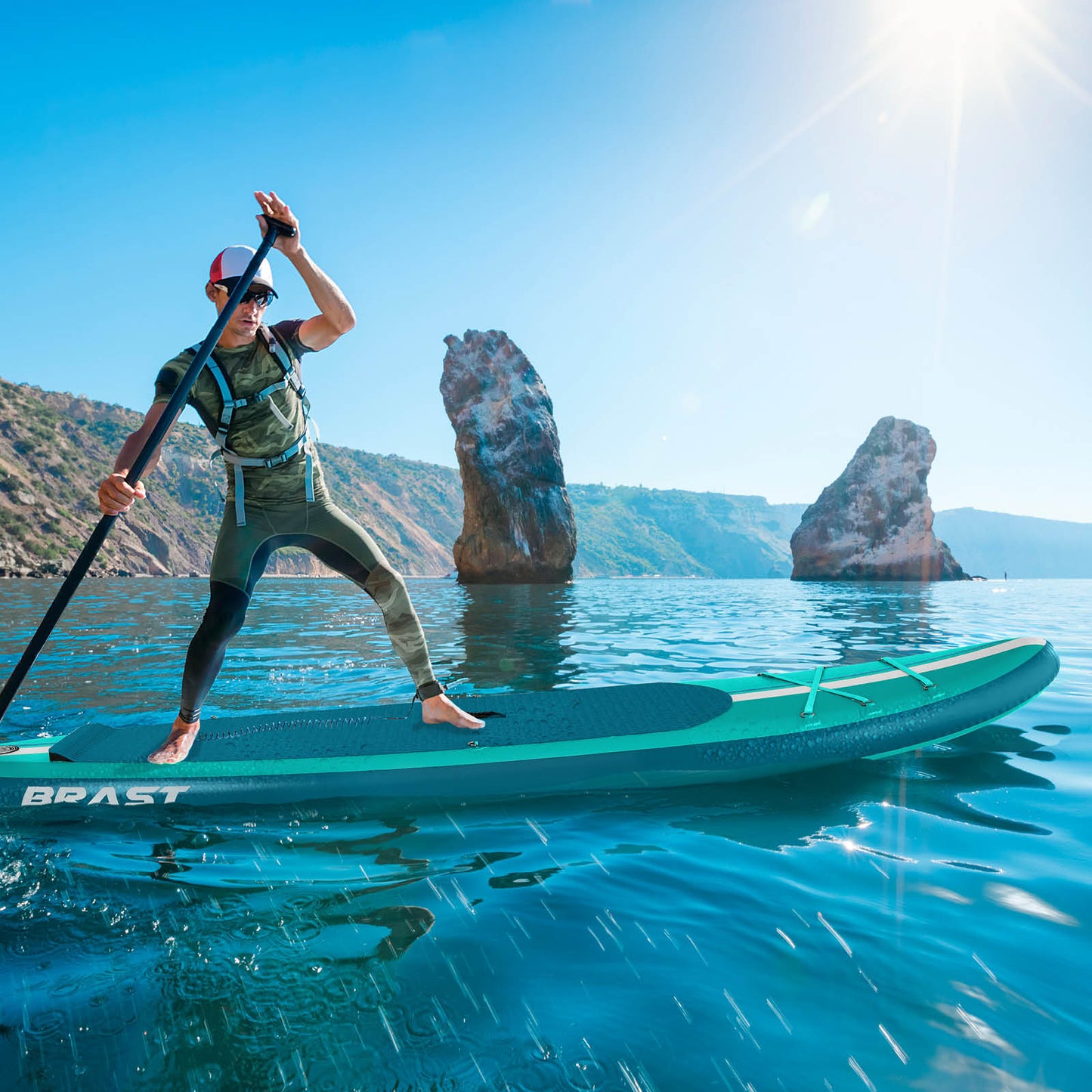 SUP Board aufblasbar mit Sitz SHARK 320 petrol