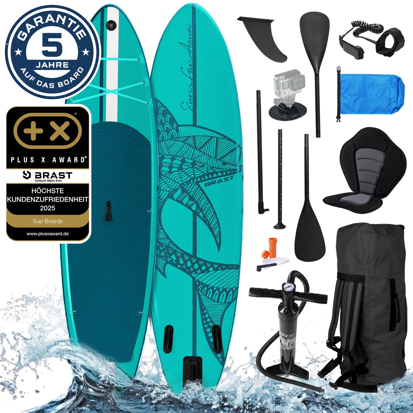 SUP Board aufblasbar mit Sitz SHARK 320 petrol