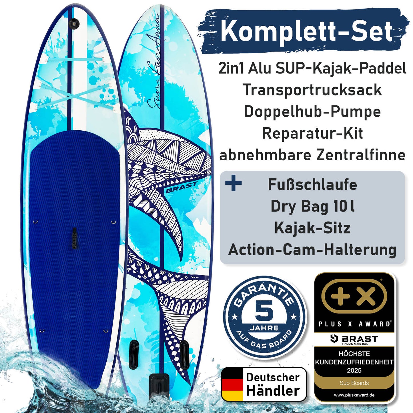 SUP Board aufblasbar mit Sitz SHARK 320 Splash