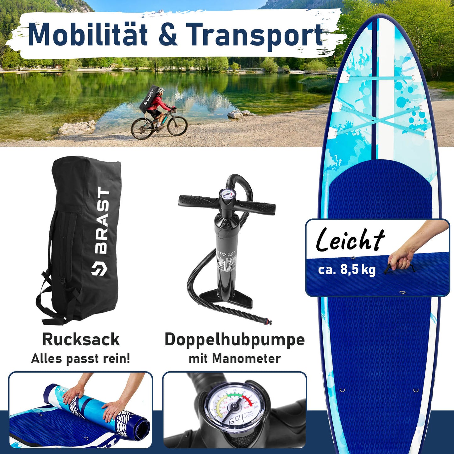 SUP Board aufblasbar mit Sitz SHARK 320 Splash