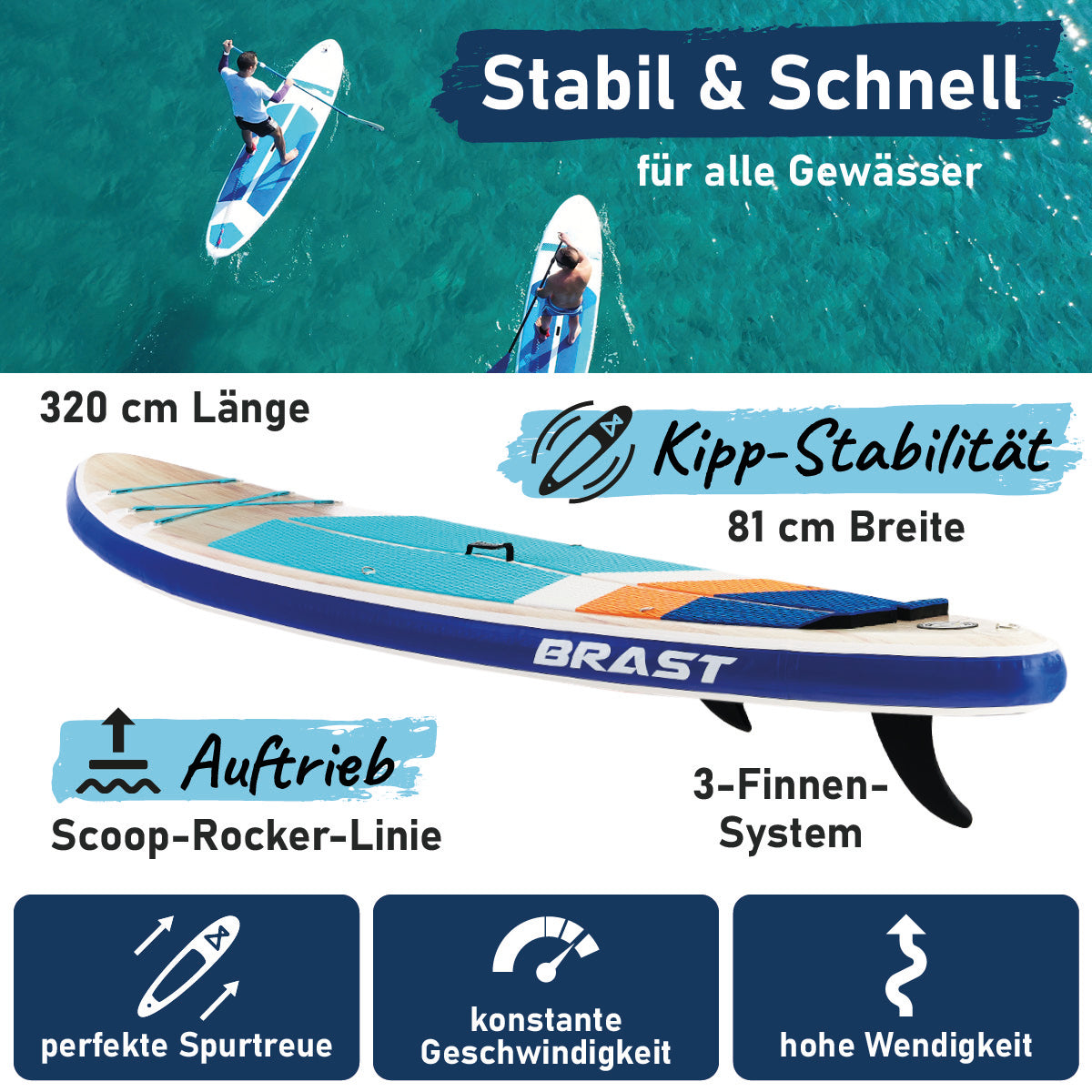 Aufblasbares SUP Board Set mit Sitz TURTLE 320