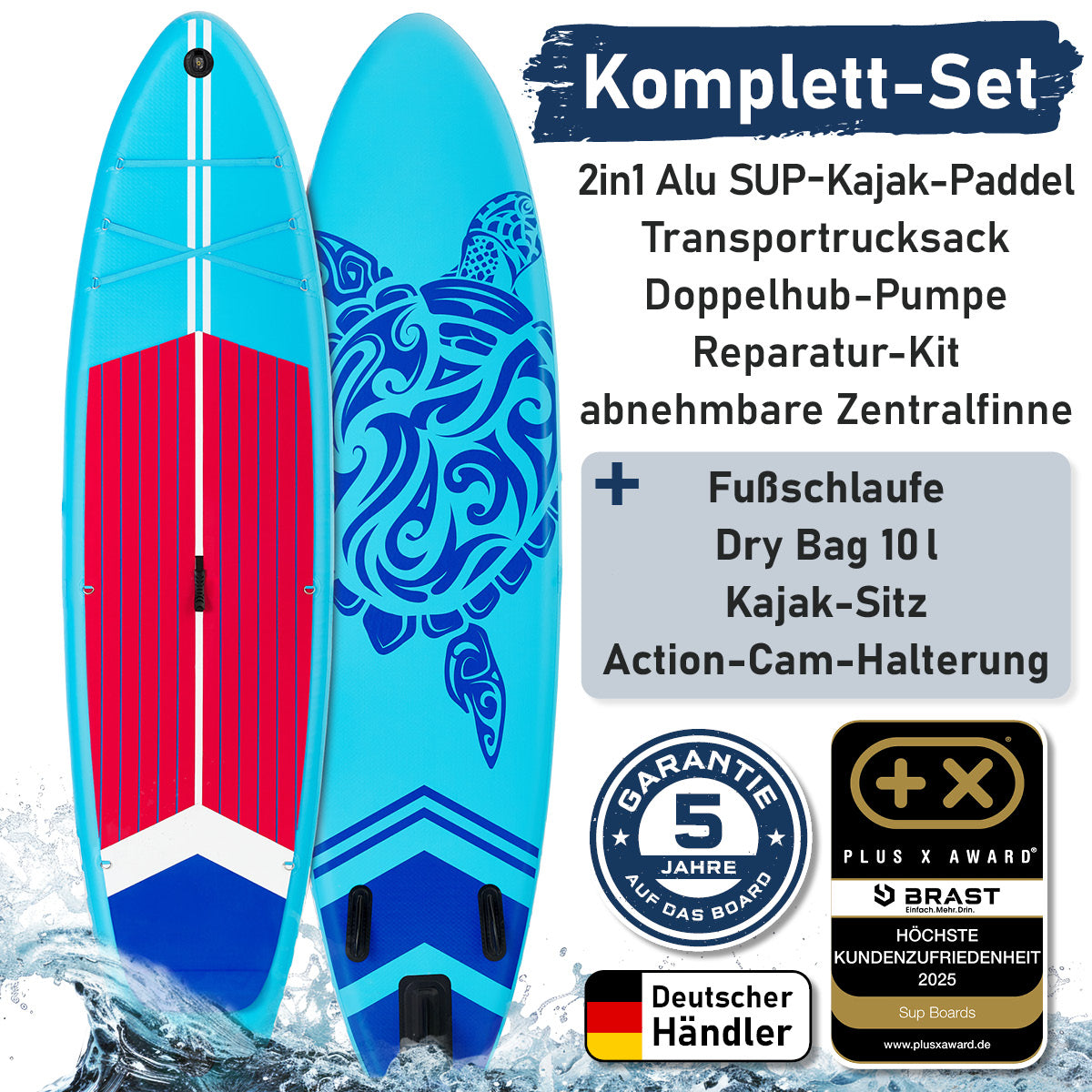 SUP Board aufblasbar TURTLE 320 blue