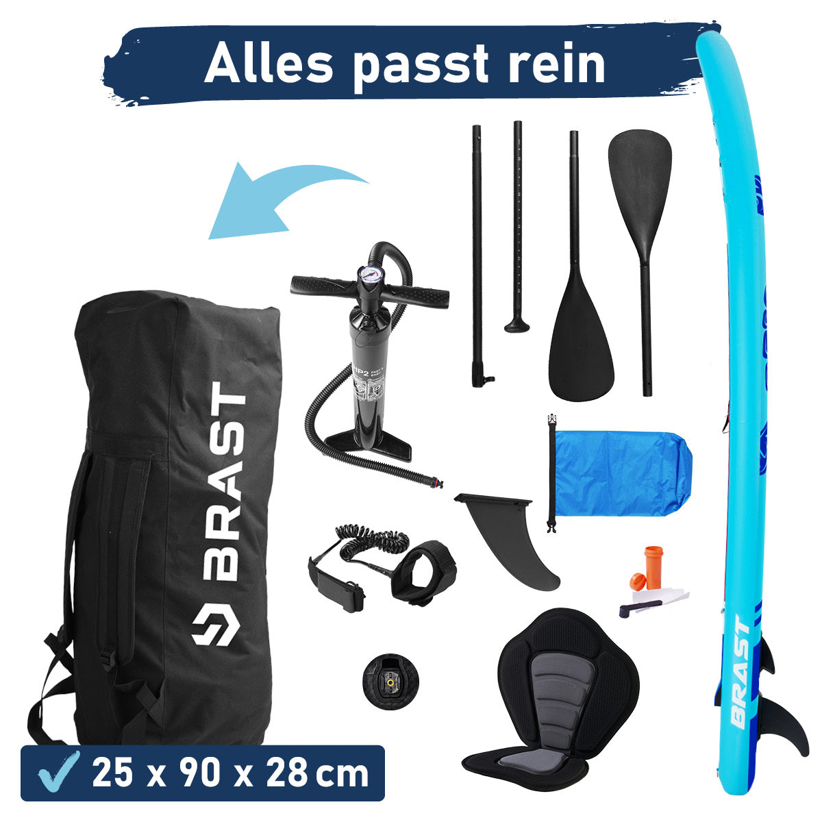 SUP Board aufblasbar TURTLE 320 blue