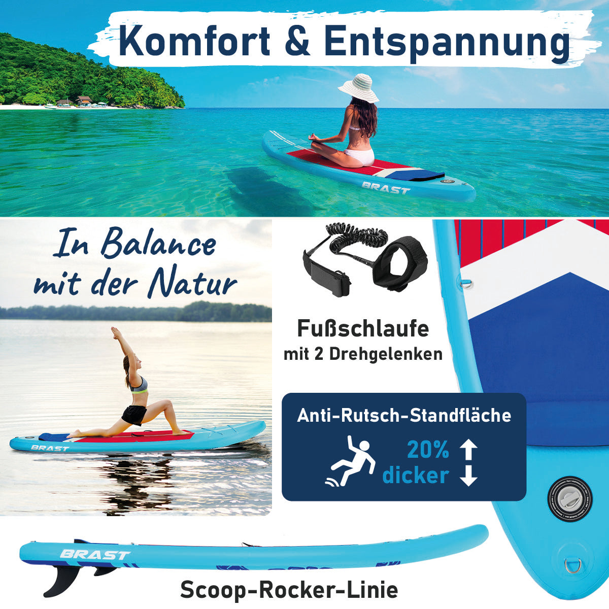 SUP Board aufblasbar TURTLE 320 blue