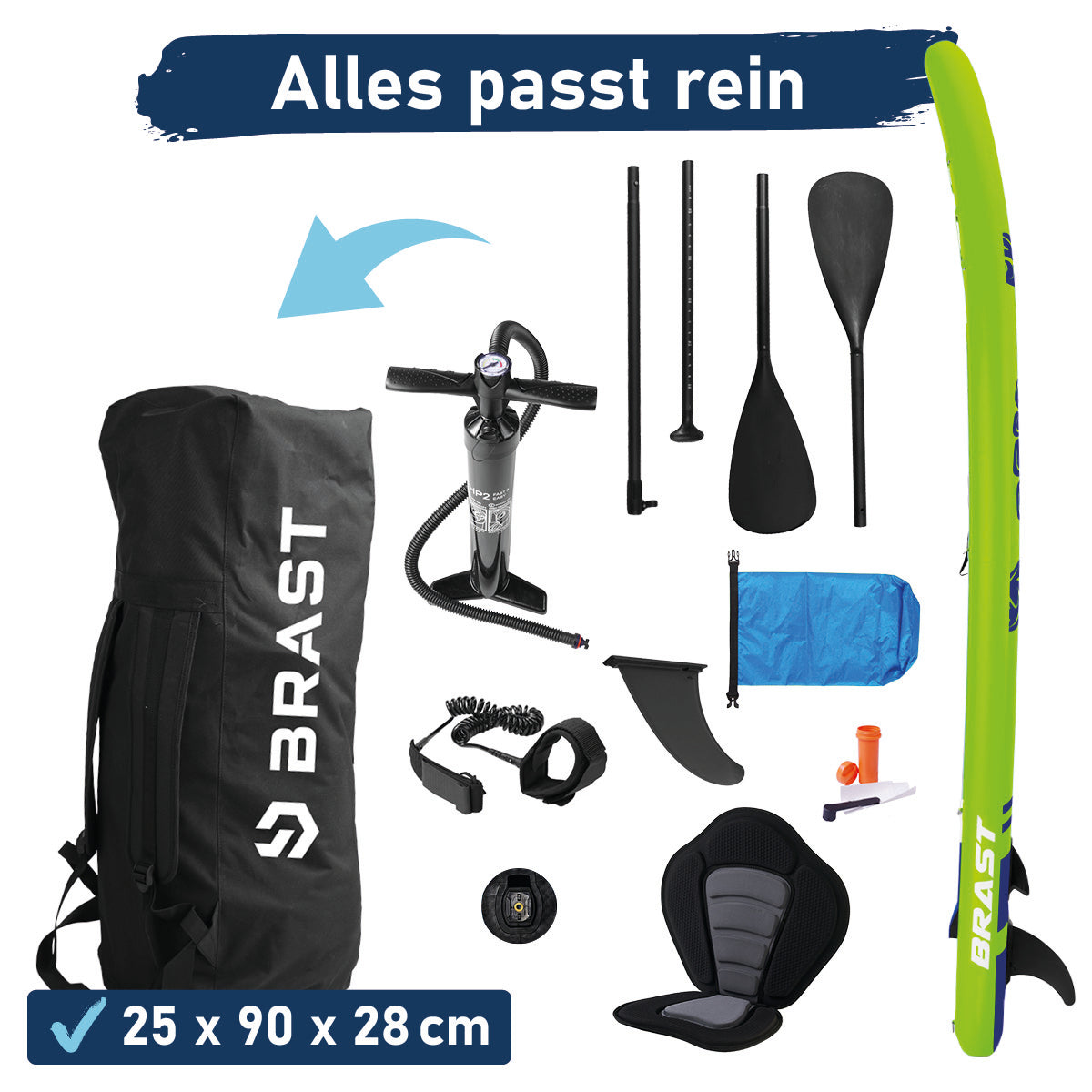 SUP Board aufblasbar TURTLE 320 green