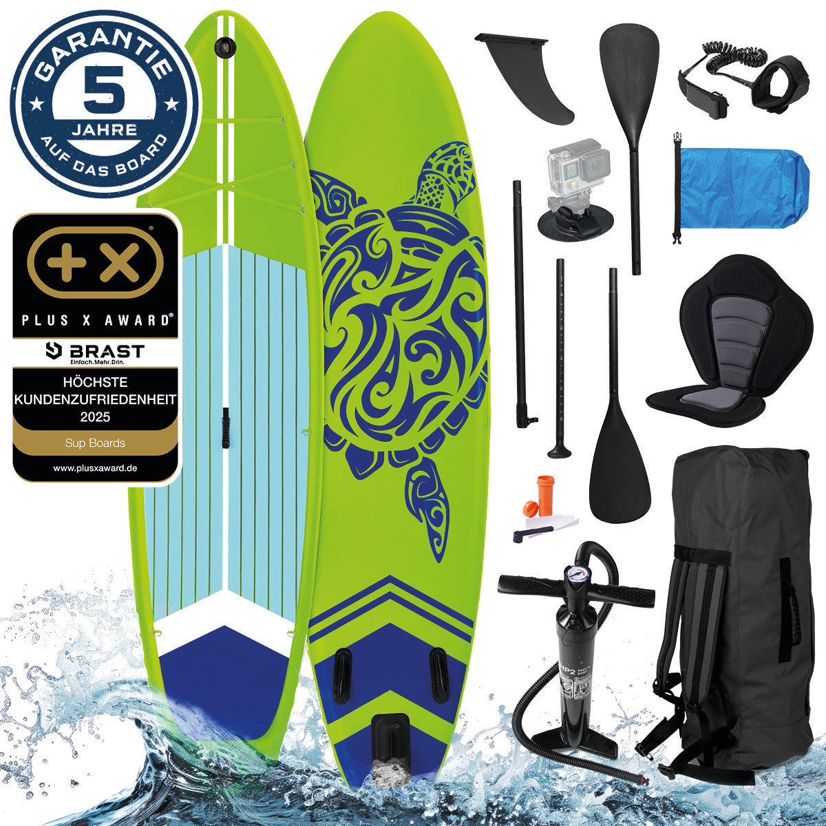 SUP Board aufblasbar TURTLE 320 green