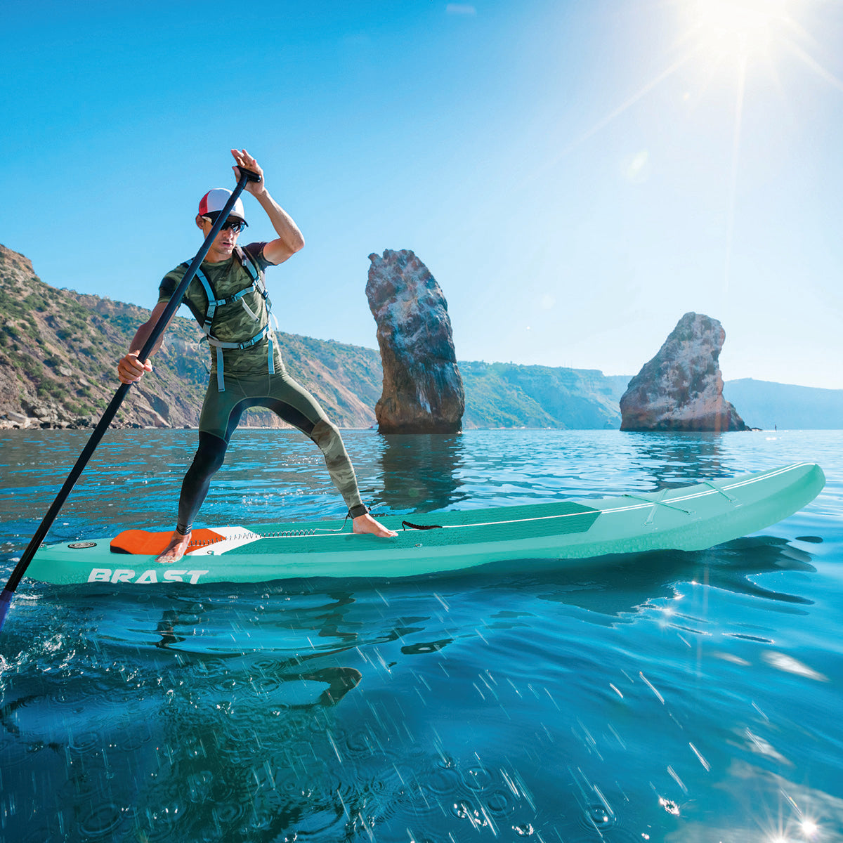 SUP Board aufblasbar TURTLE 320 petrol
