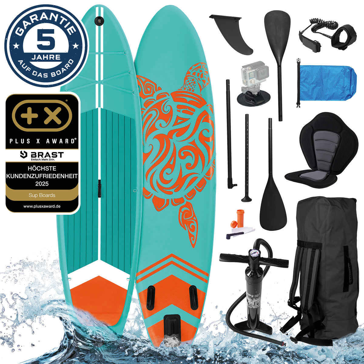 SUP Board aufblasbar TURTLE 320 petrol