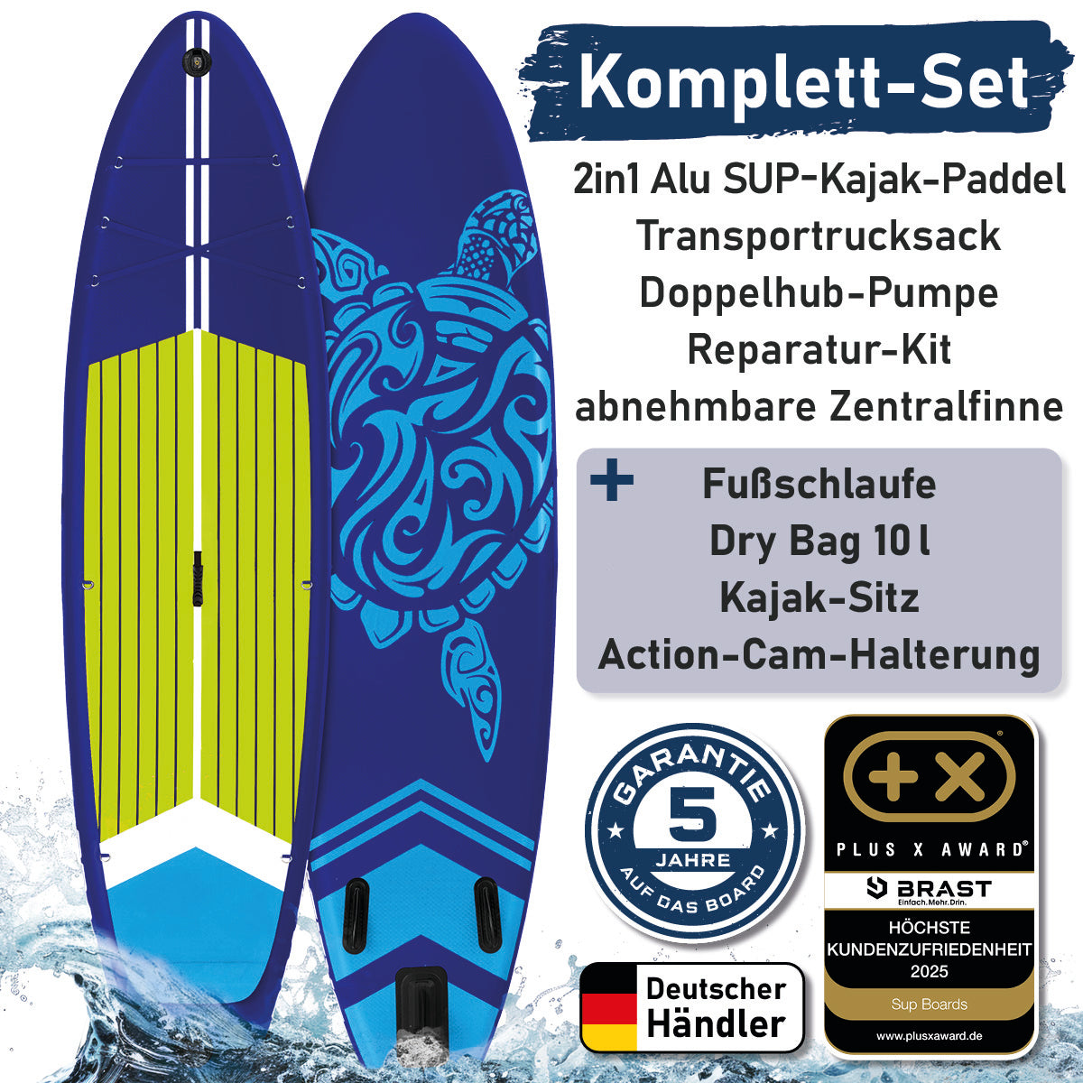 SUP Board aufblasbar TURTLE 320 dark blue