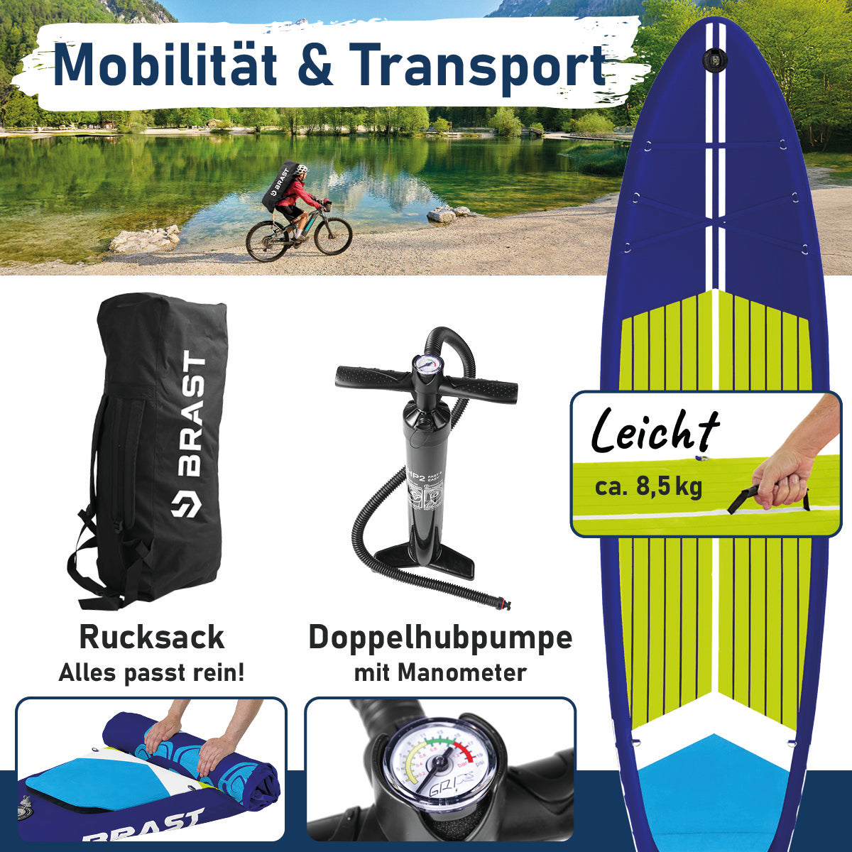 SUP Board aufblasbar TURTLE 320 dark blue