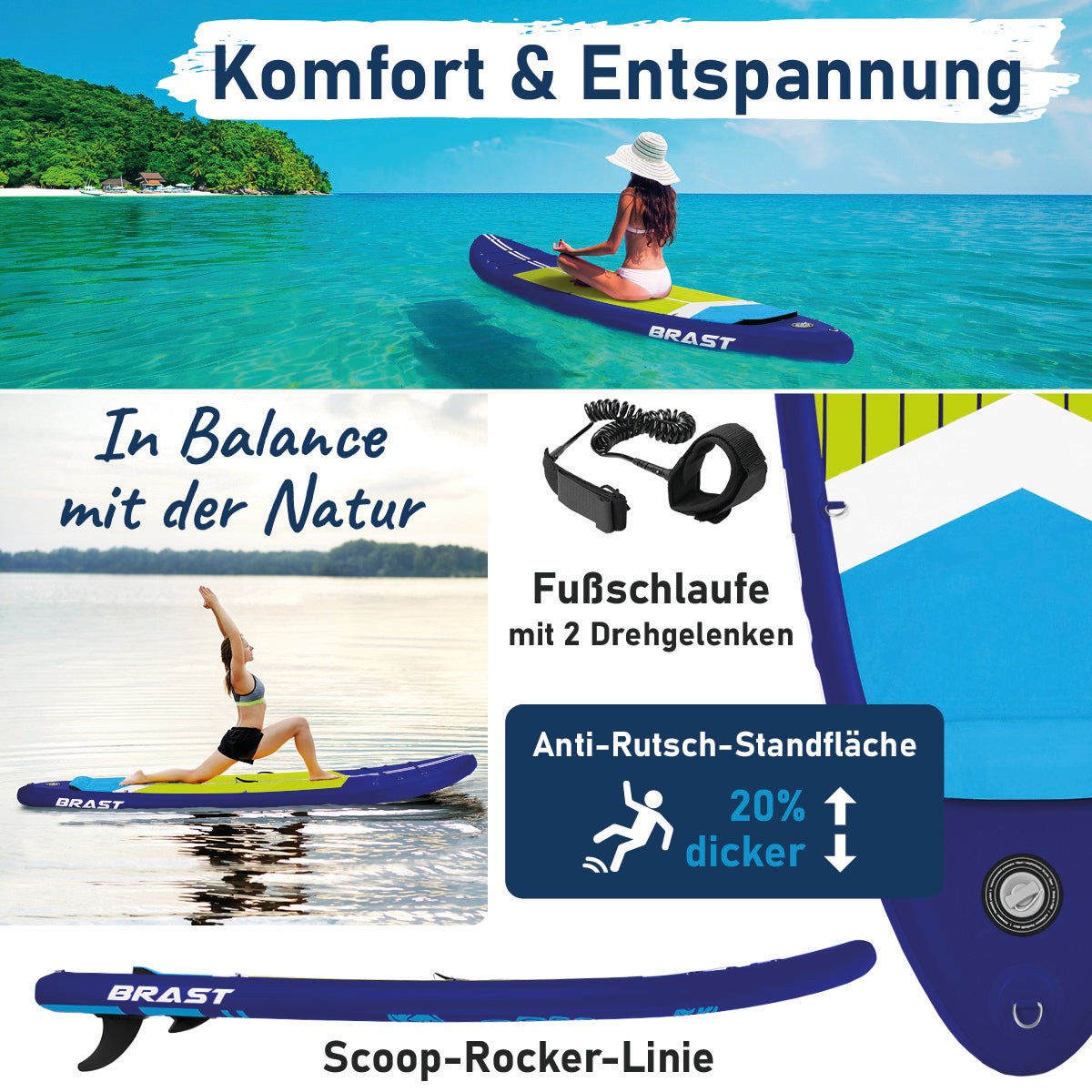 SUP Board aufblasbar TURTLE 320 dark blue