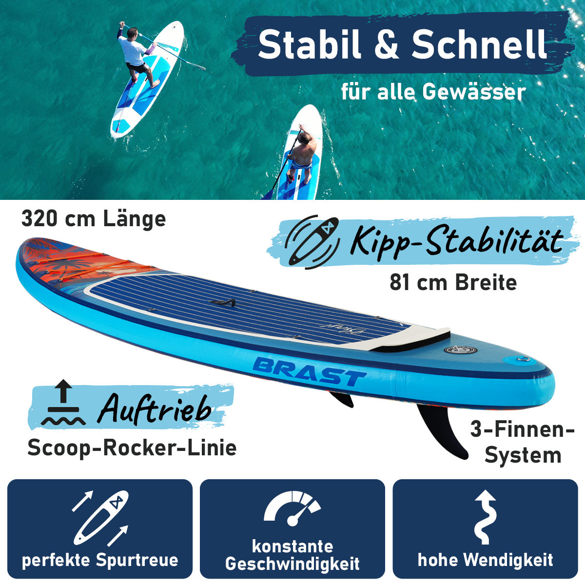 SUP Board aufblasbar TROPIC 320 Sunset