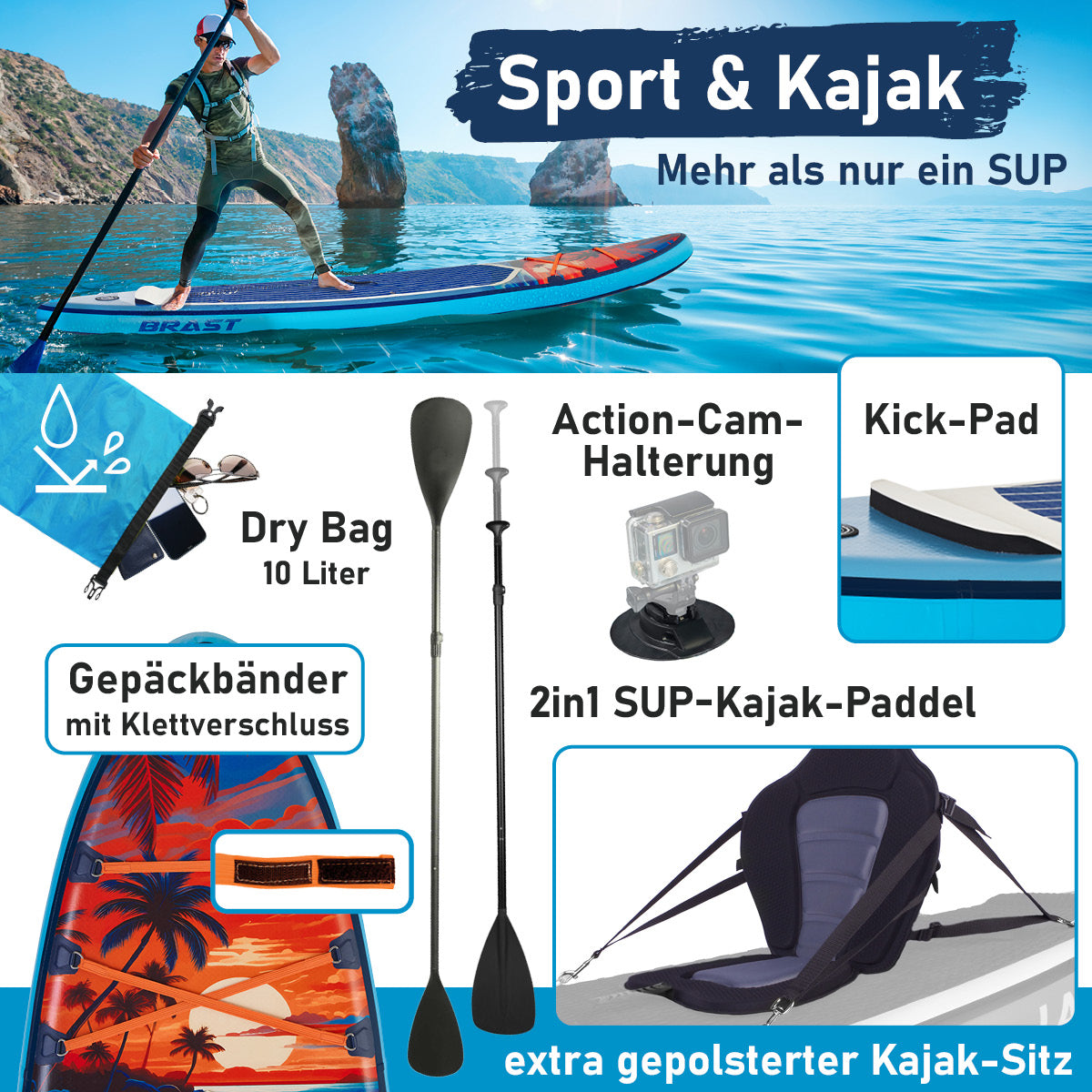 SUP Board aufblasbar TROPIC 320 Sunset