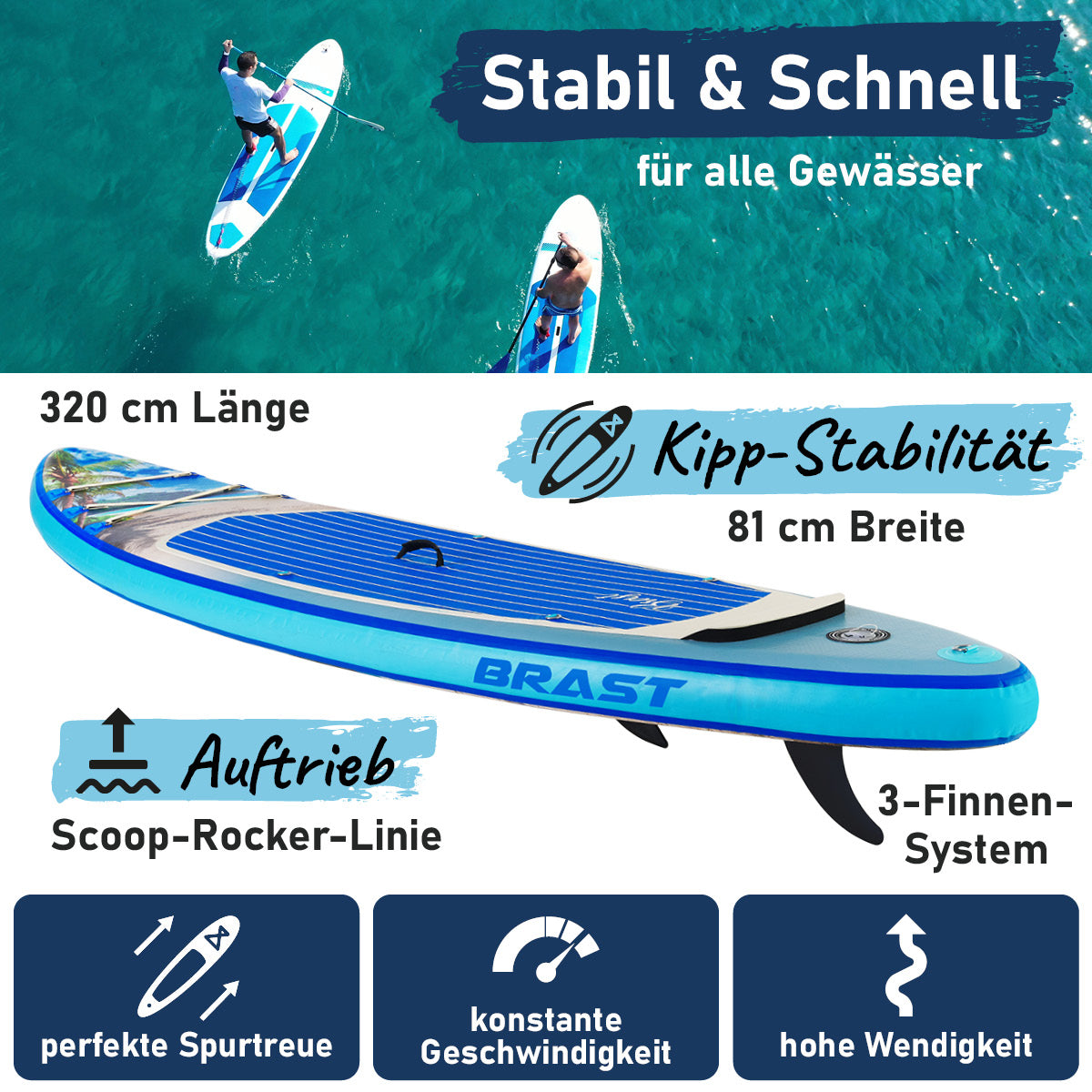SUP Board aufblasbar TROPIC 320 Beach