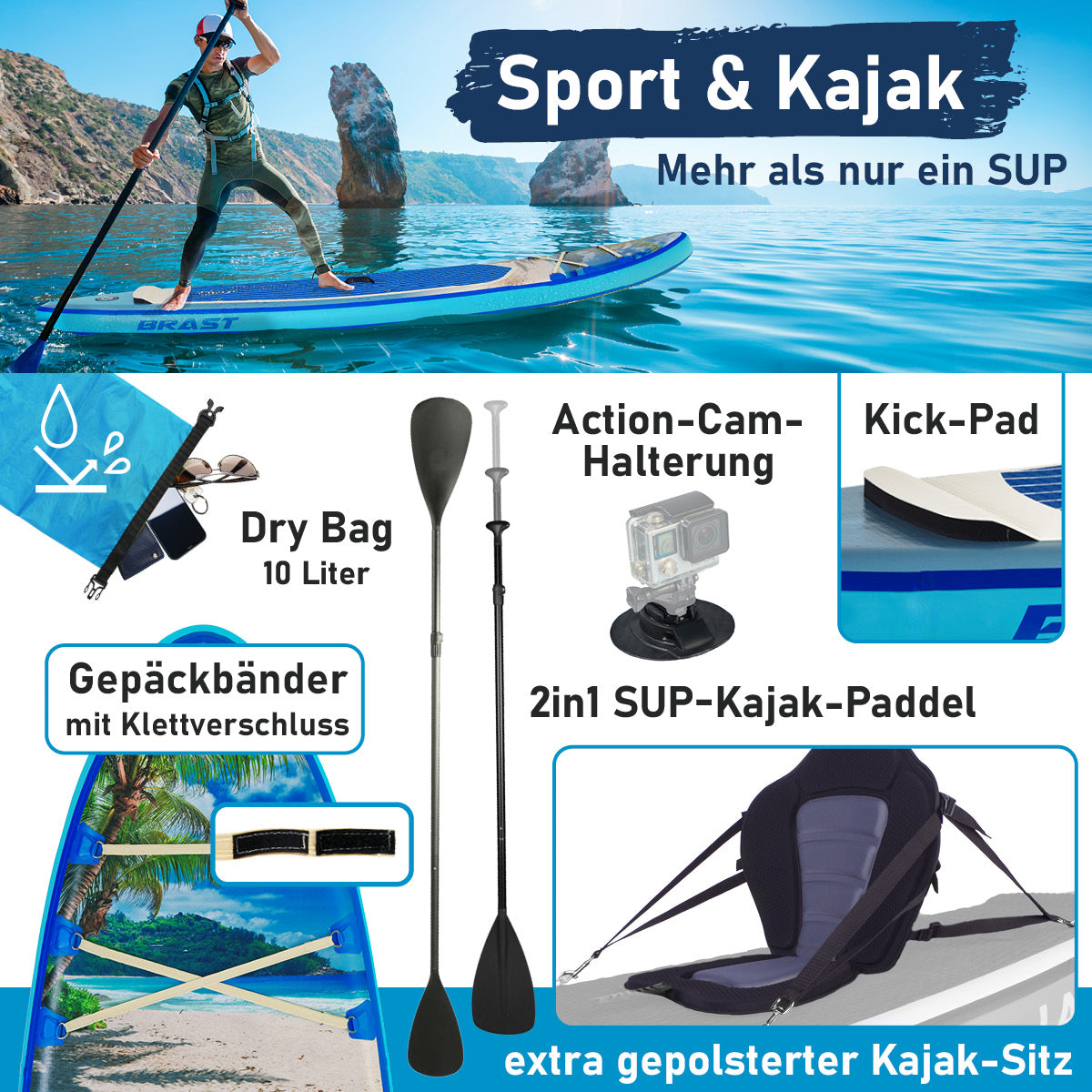 SUP Board aufblasbar TROPIC 320 Beach