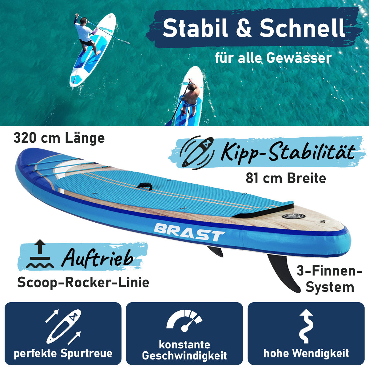 SUP Board aufblasbar TROPIC 320 Wave