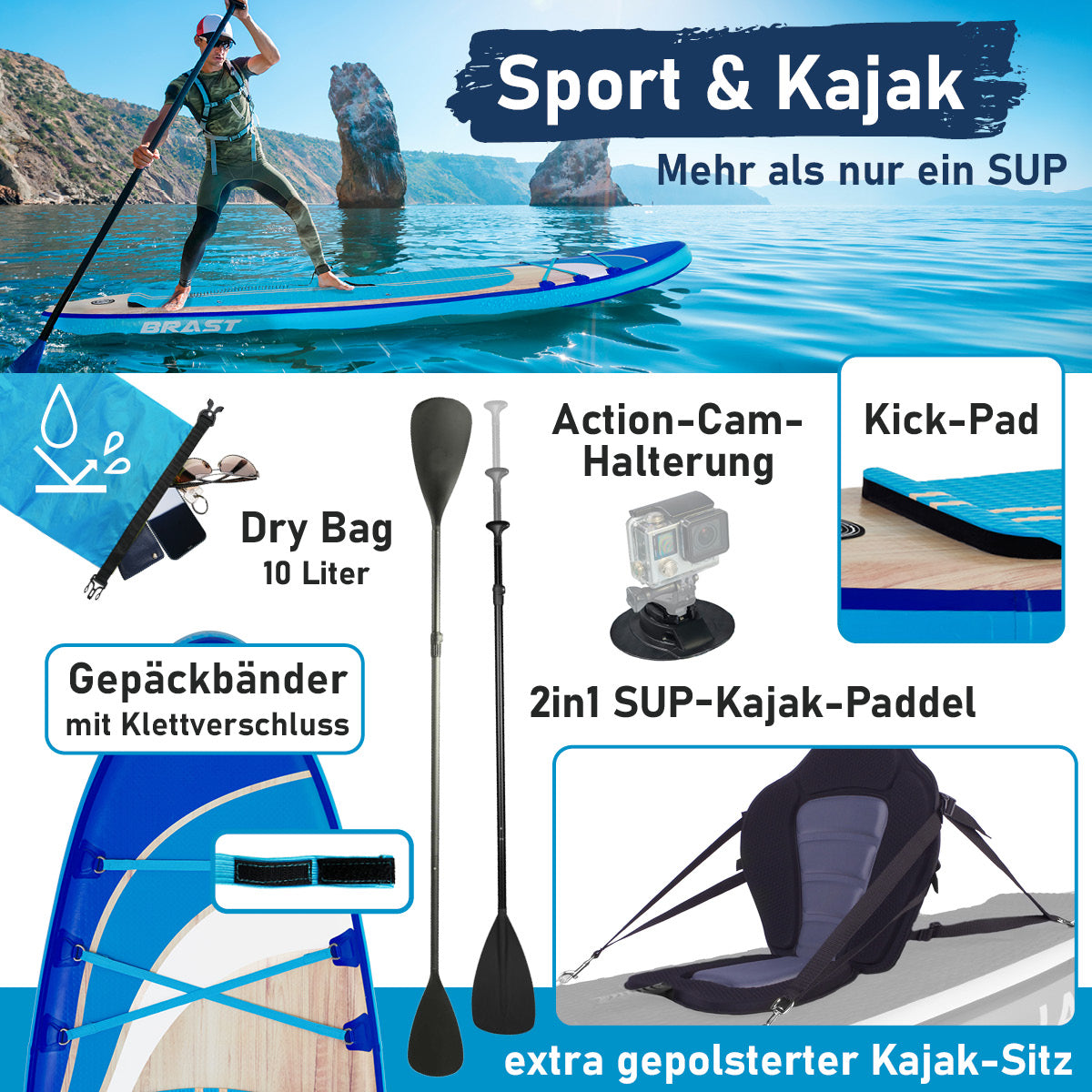 SUP Board aufblasbar TROPIC 320 Wave