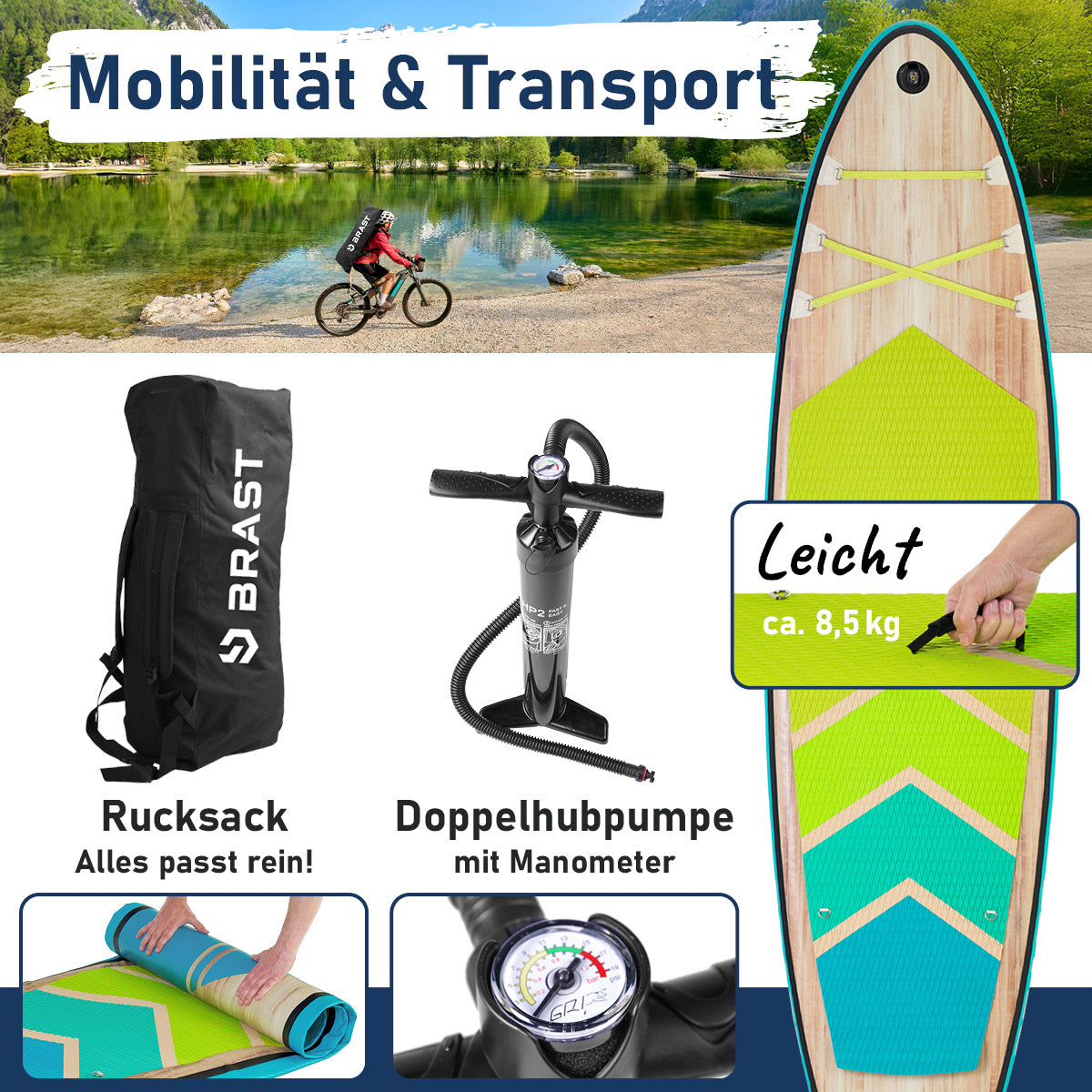 SUP Board aufblasbar TROPIC 320 petrol