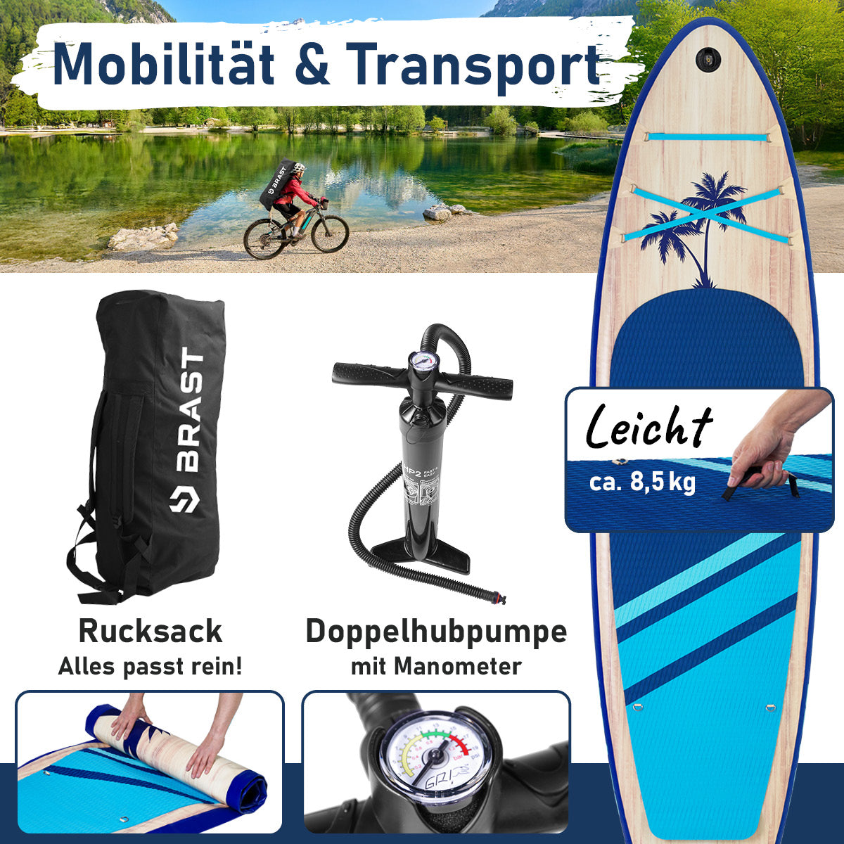 SUP Board aufblasbar TROPIC 320 blue