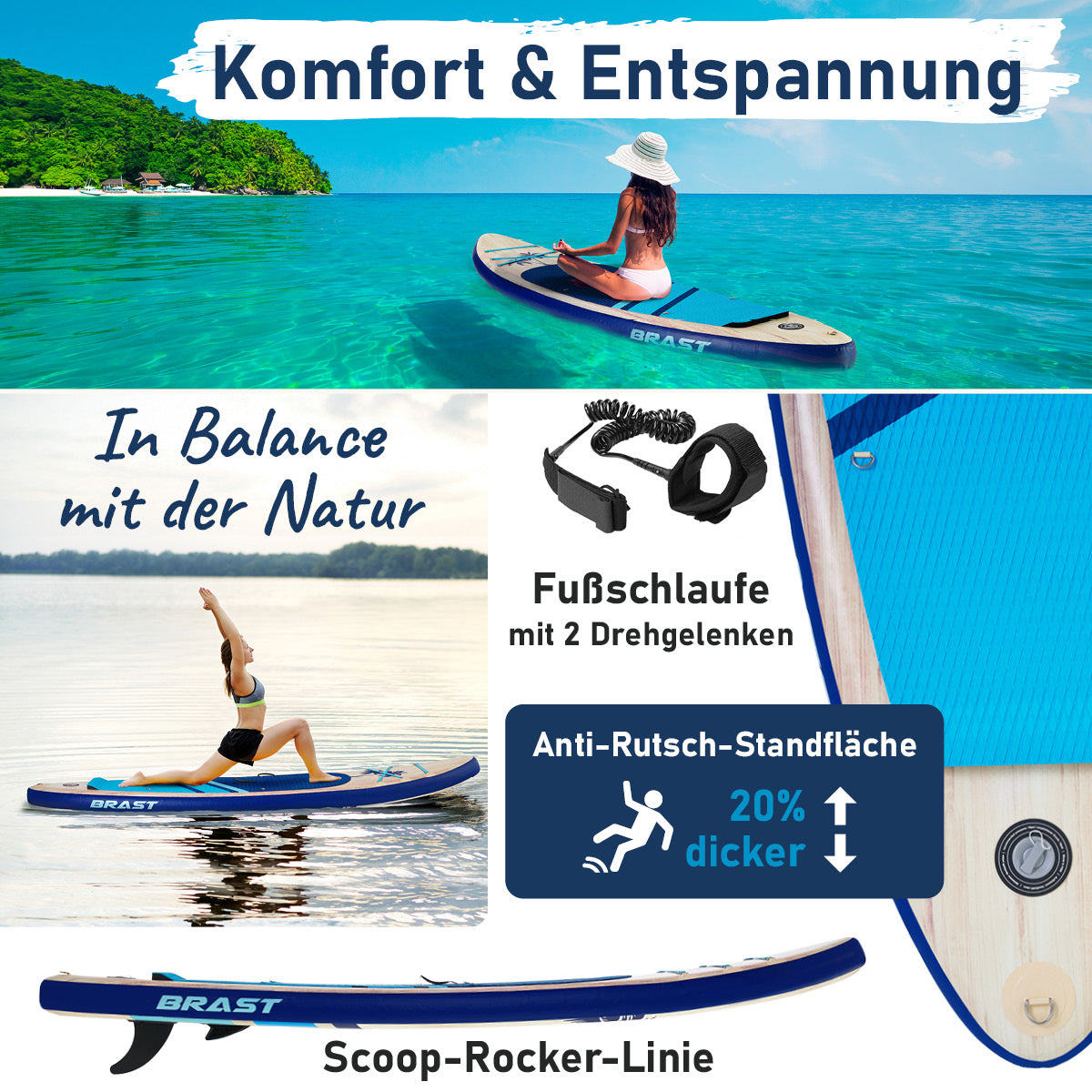 SUP Board aufblasbar TROPIC 320 blue