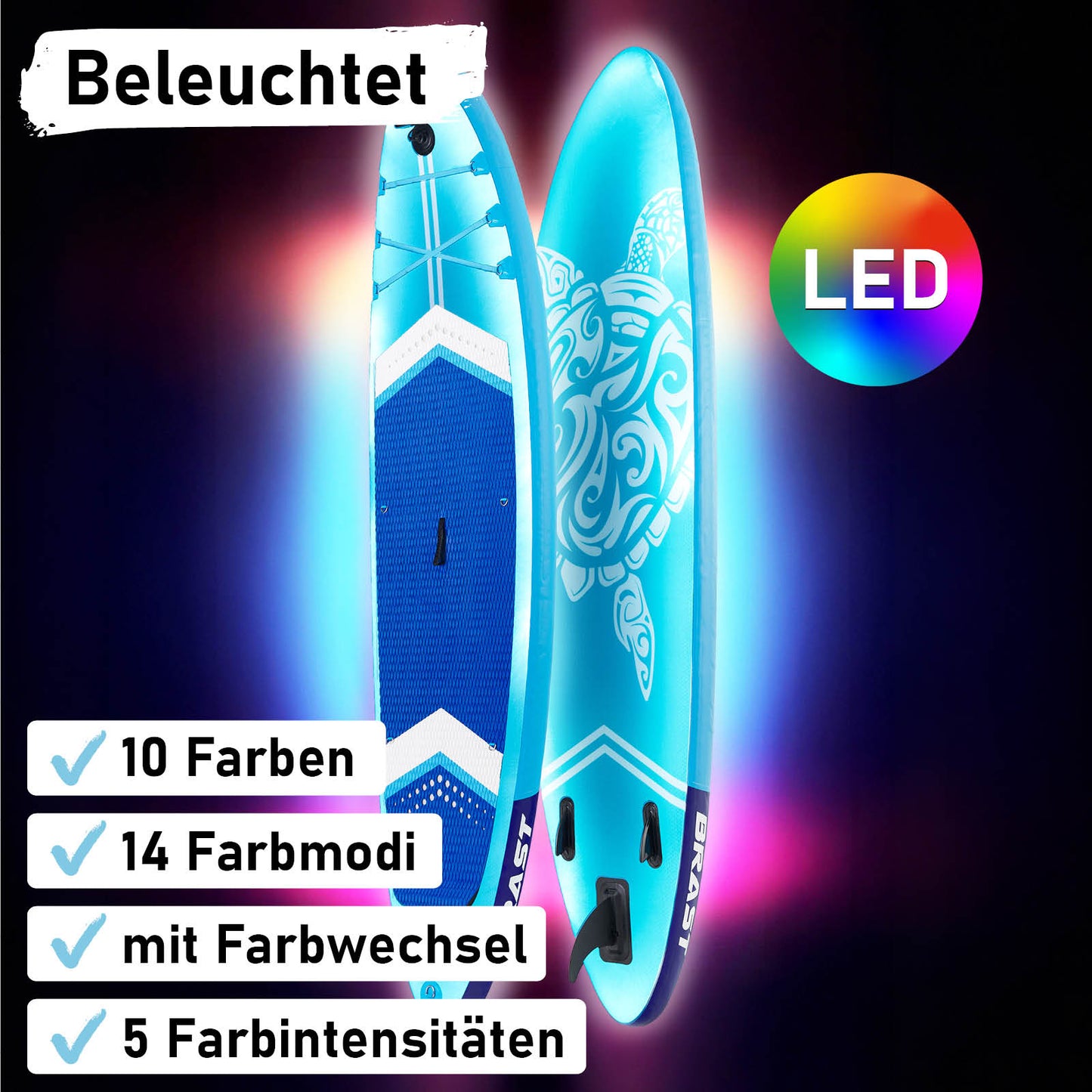 SUP Board aufblasbar LED TURTLE 320 blue
