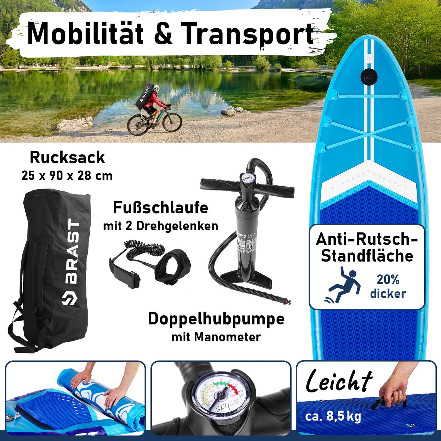 SUP Board aufblasbar LED TURTLE 320 blue