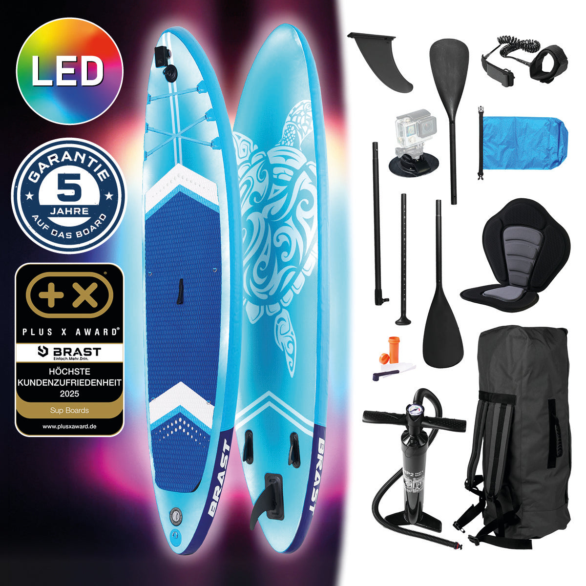SUP Board aufblasbar LED TURTLE 320 blue