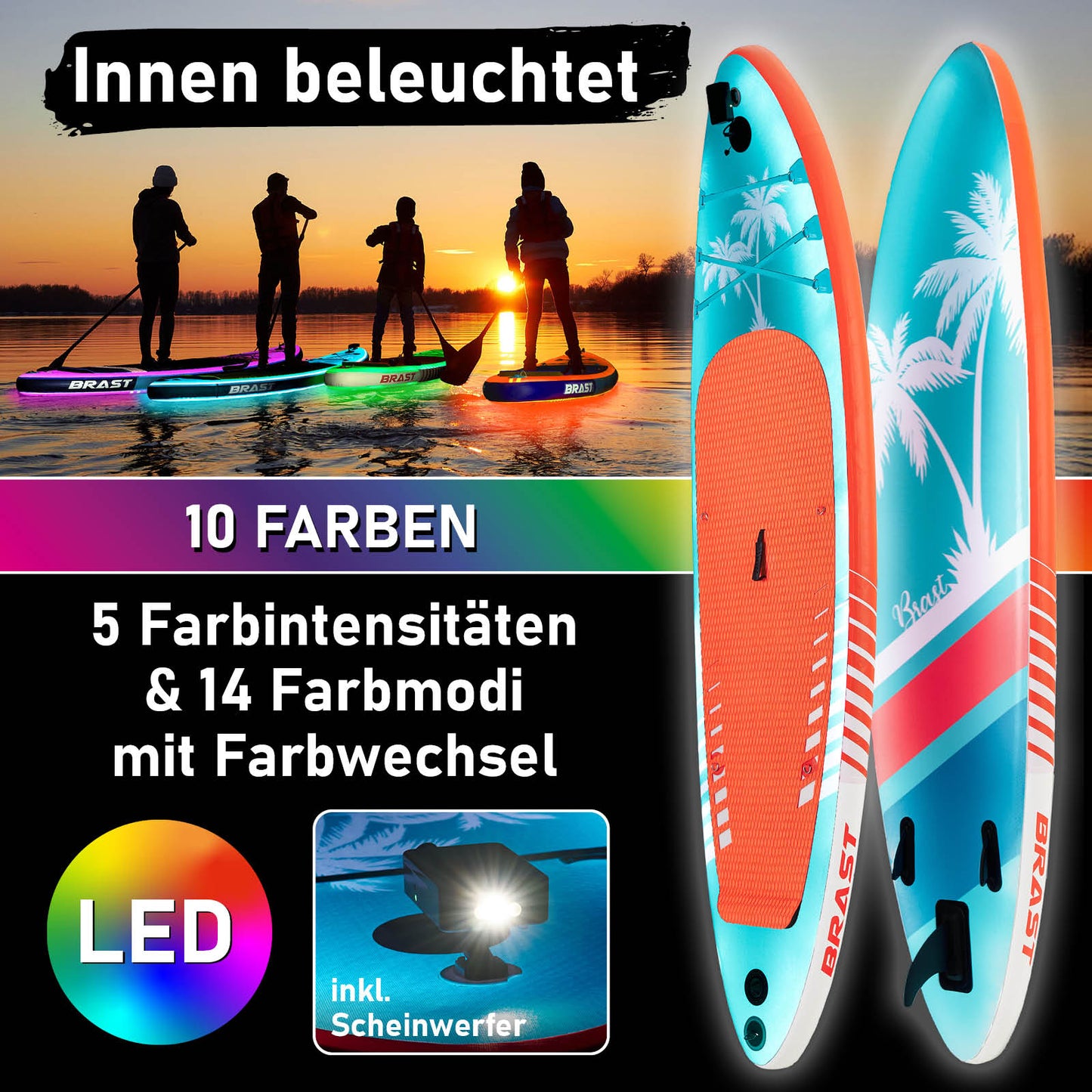 SUP Board aufblasbar LED HAWAII 320