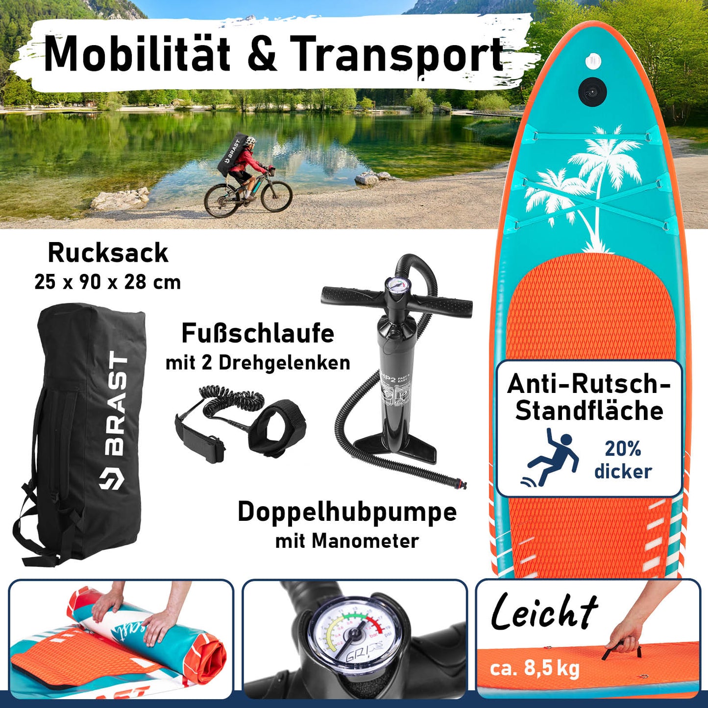 SUP Board aufblasbar LED HAWAII 320