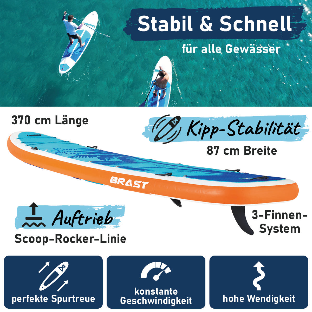 XXL SUP Board aufblasbar FAMILY HAWAII 370