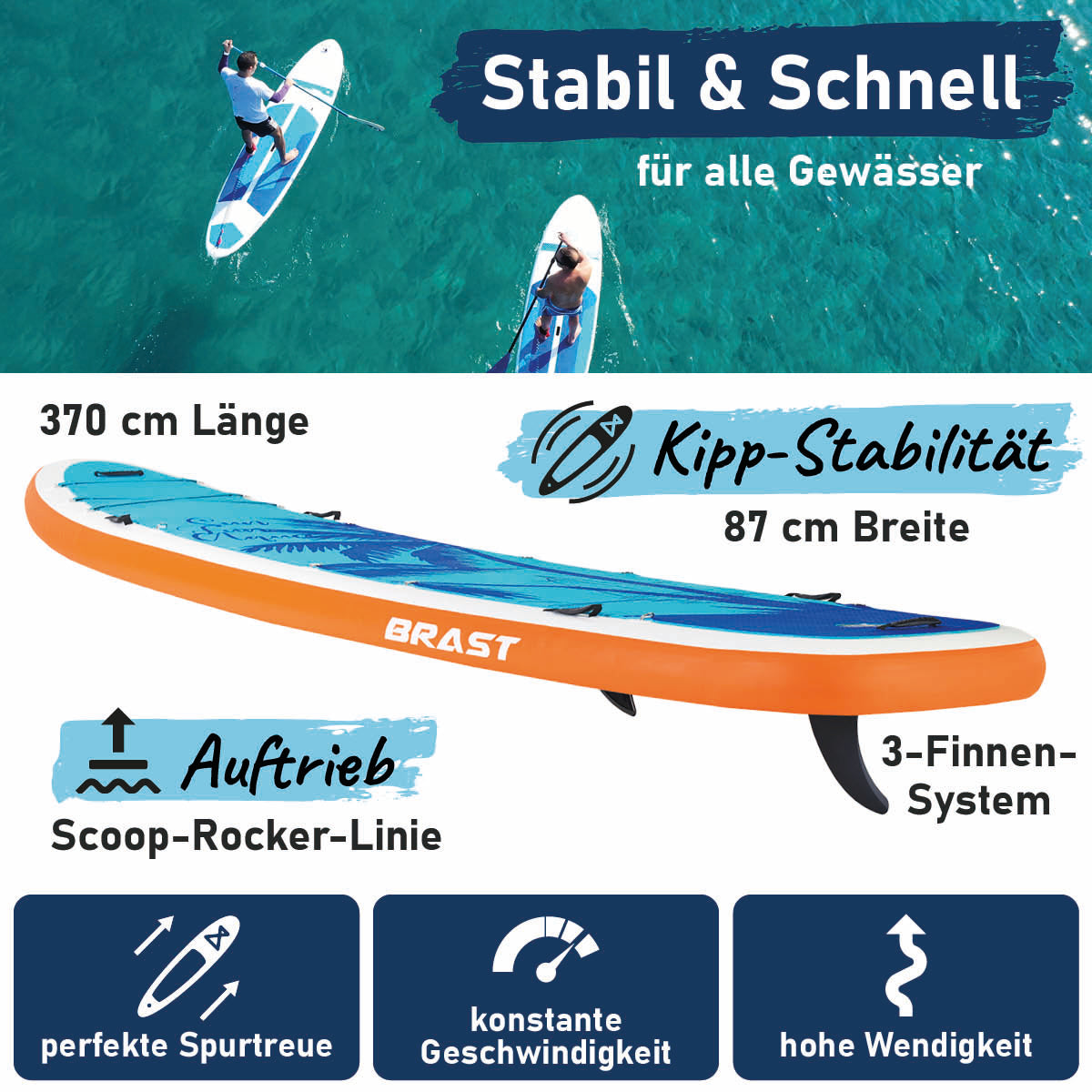 XXL SUP Board aufblasbar FAMILY HAWAII 370