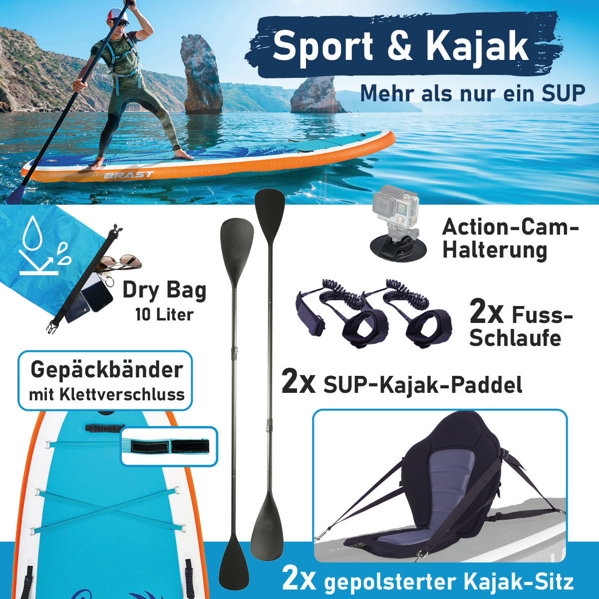 XXL SUP Board aufblasbar FAMILY HAWAII 370