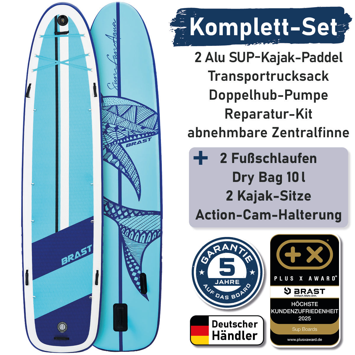 XXL SUP Board aufblasbar FAMILY SHARK 370