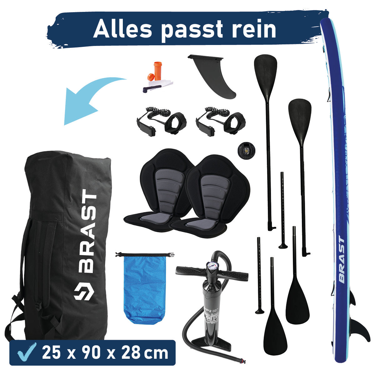 XXL SUP Board aufblasbar FAMILY SHARK 370