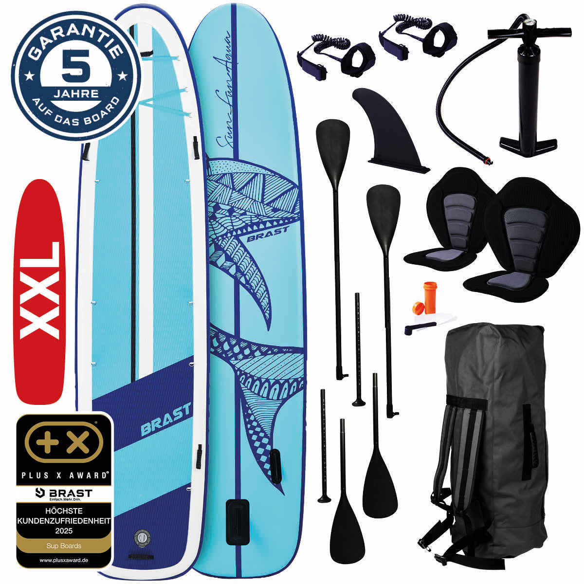 XXL SUP Board aufblasbar FAMILY SHARK 370