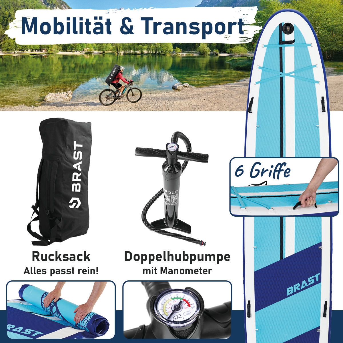 XXL SUP Board aufblasbar FAMILY SHARK 370