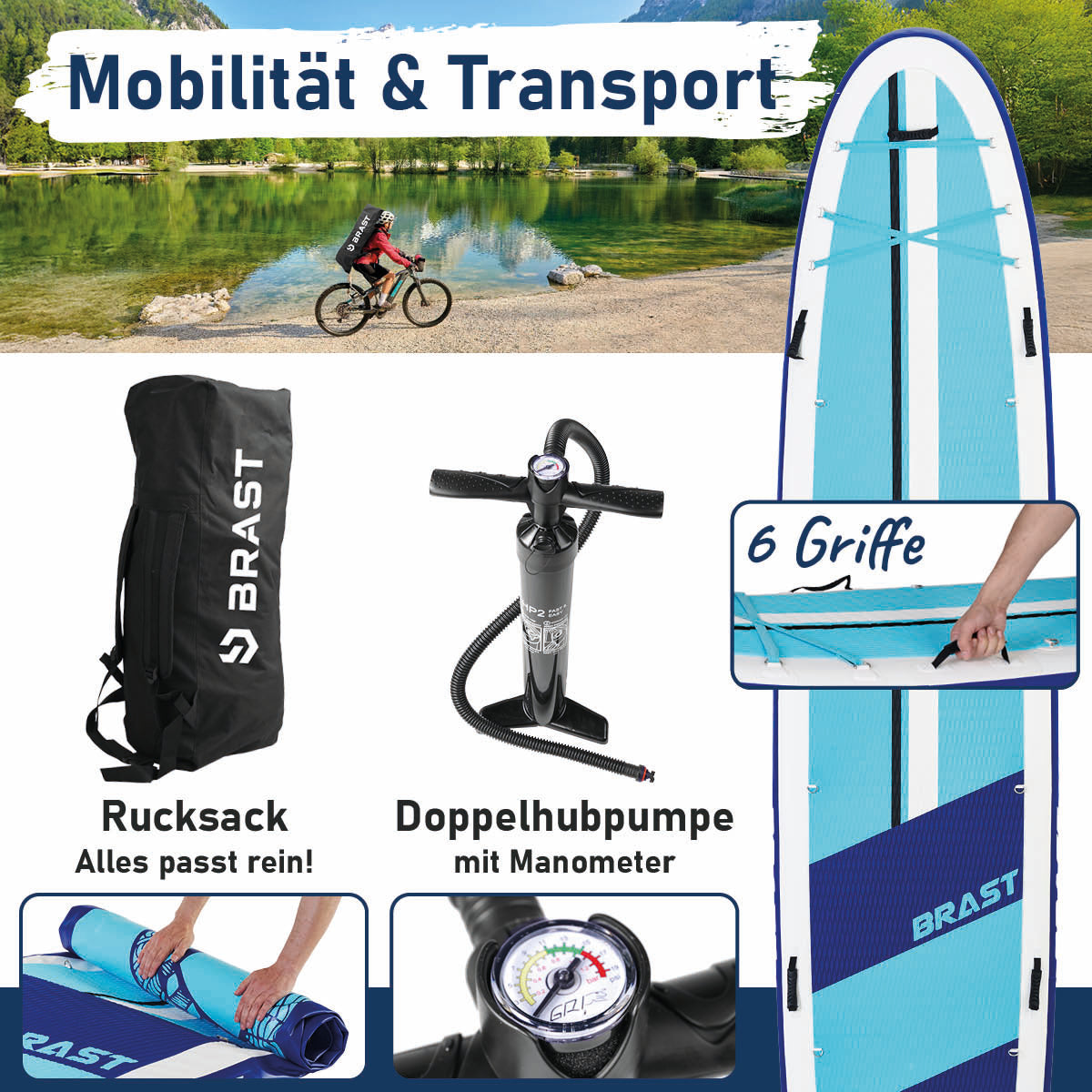 XXL SUP Board aufblasbar FAMILY SHARK 370