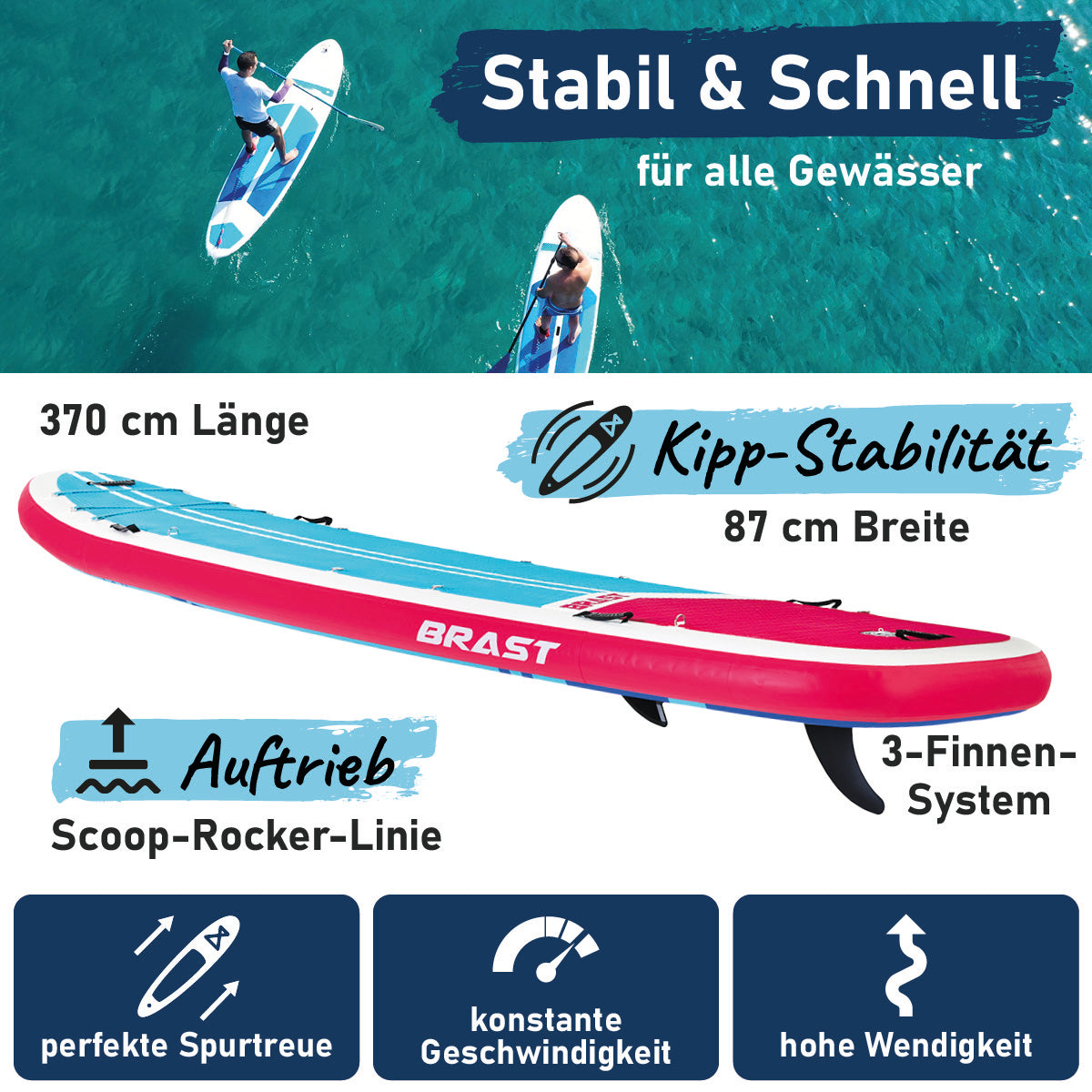 XXL SUP Board aufblasbar FAMILY TURTLE 370