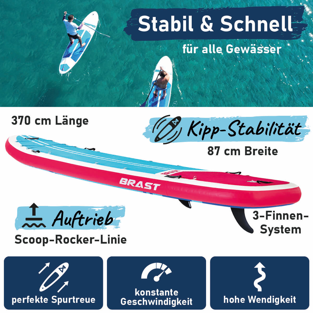 XXL SUP Board aufblasbar FAMILY TURTLE 370