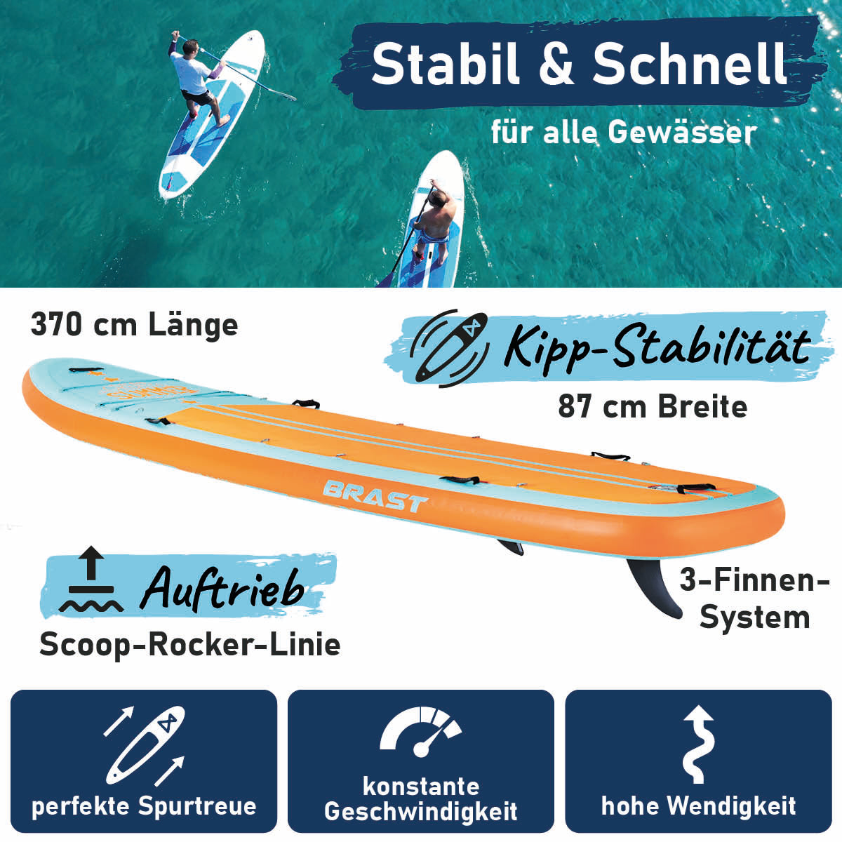XXL SUP Board aufblasbar FAMILY SUMMER 370
