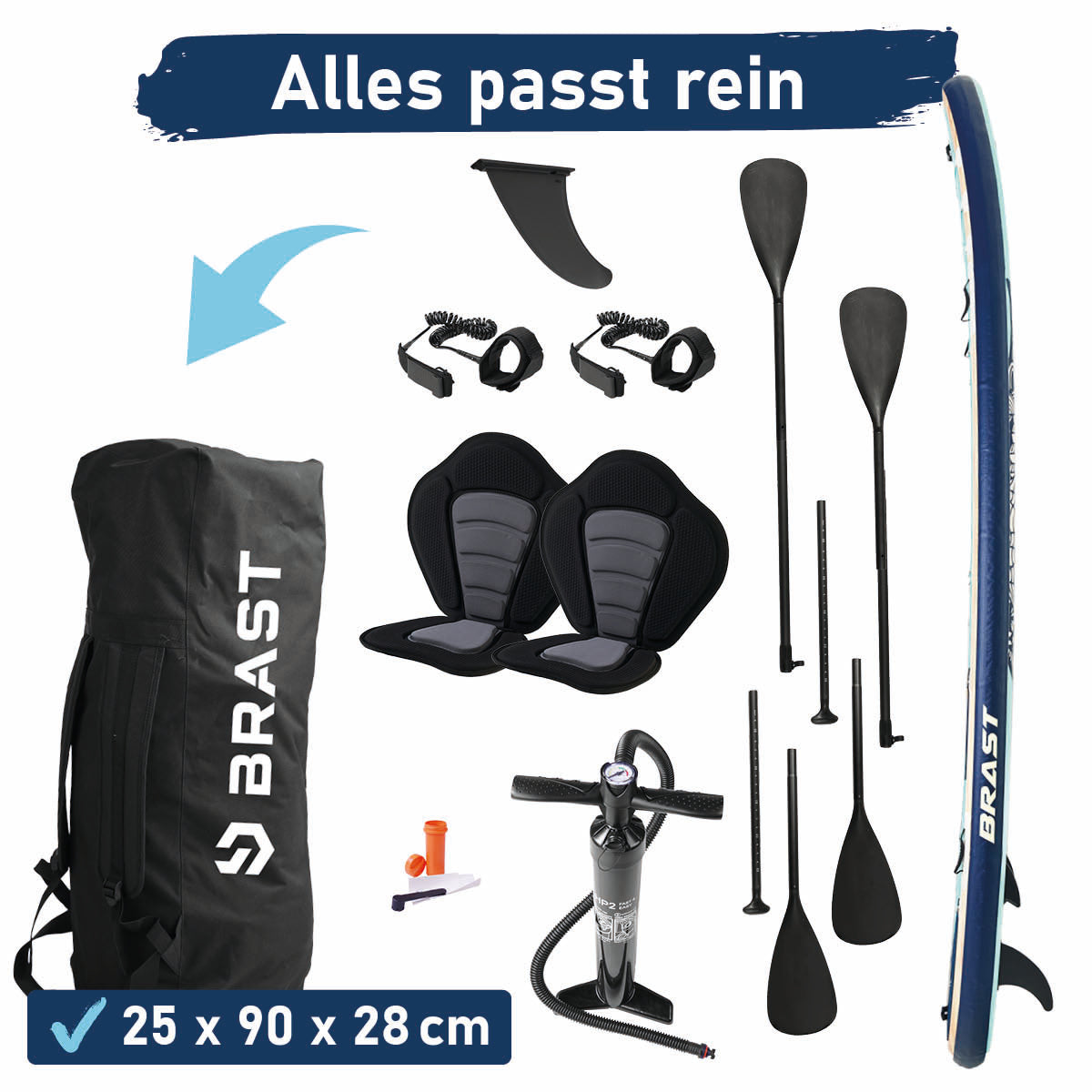 XXL SUP Board aufblasbar FAMILY SHARK natural 370