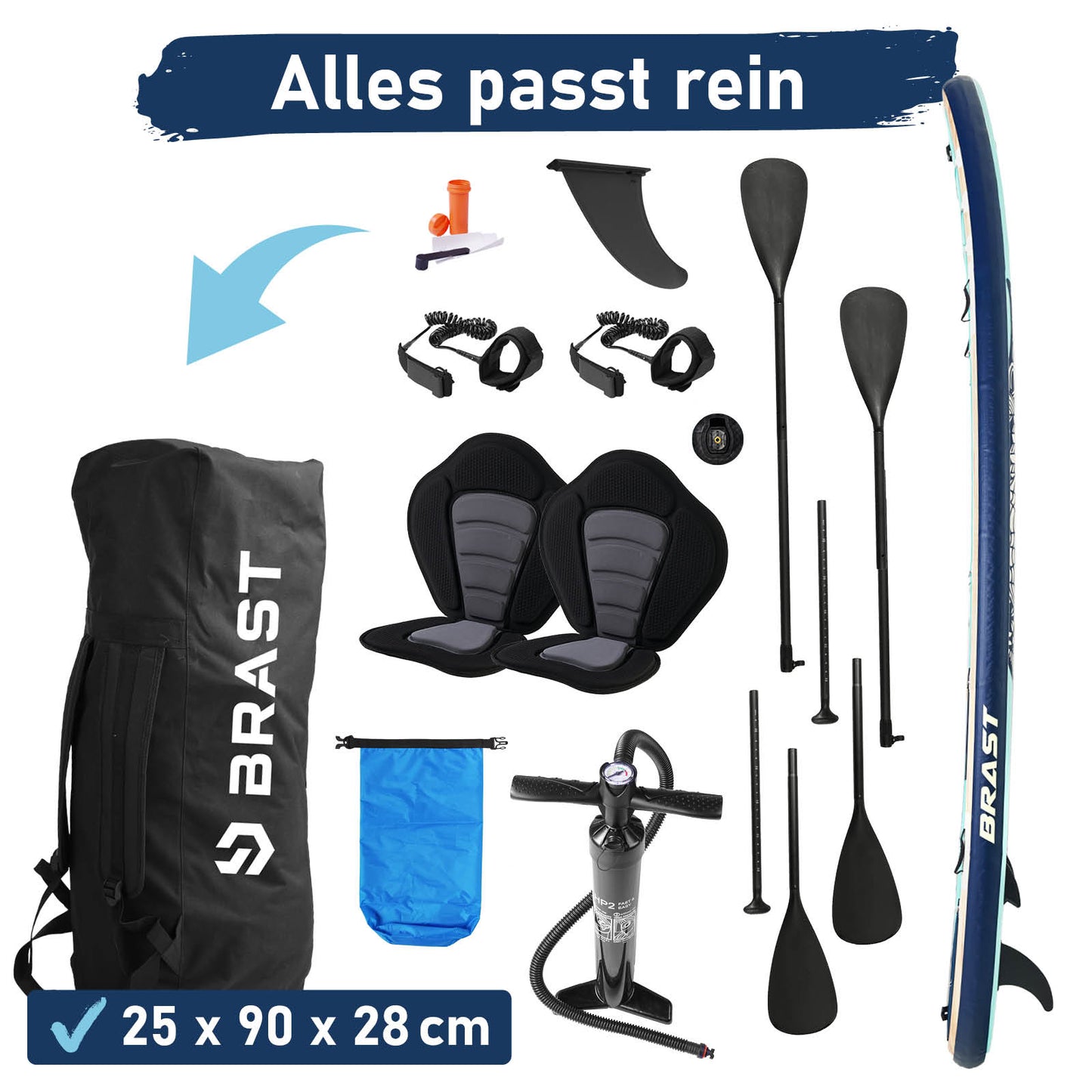 XXL SUP Board aufblasbar FAMILY SHARK natural 370