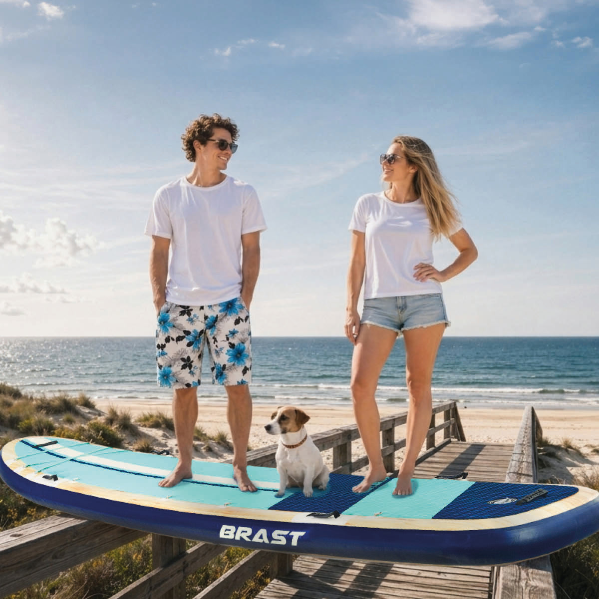 XXL SUP Board aufblasbar FAMILY SHARK natural 370