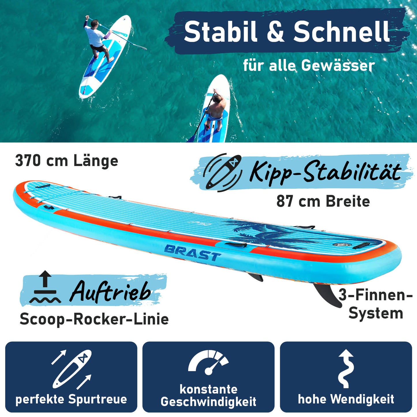 XXL SUP Board aufblasbar FAMILY SUNSET 370